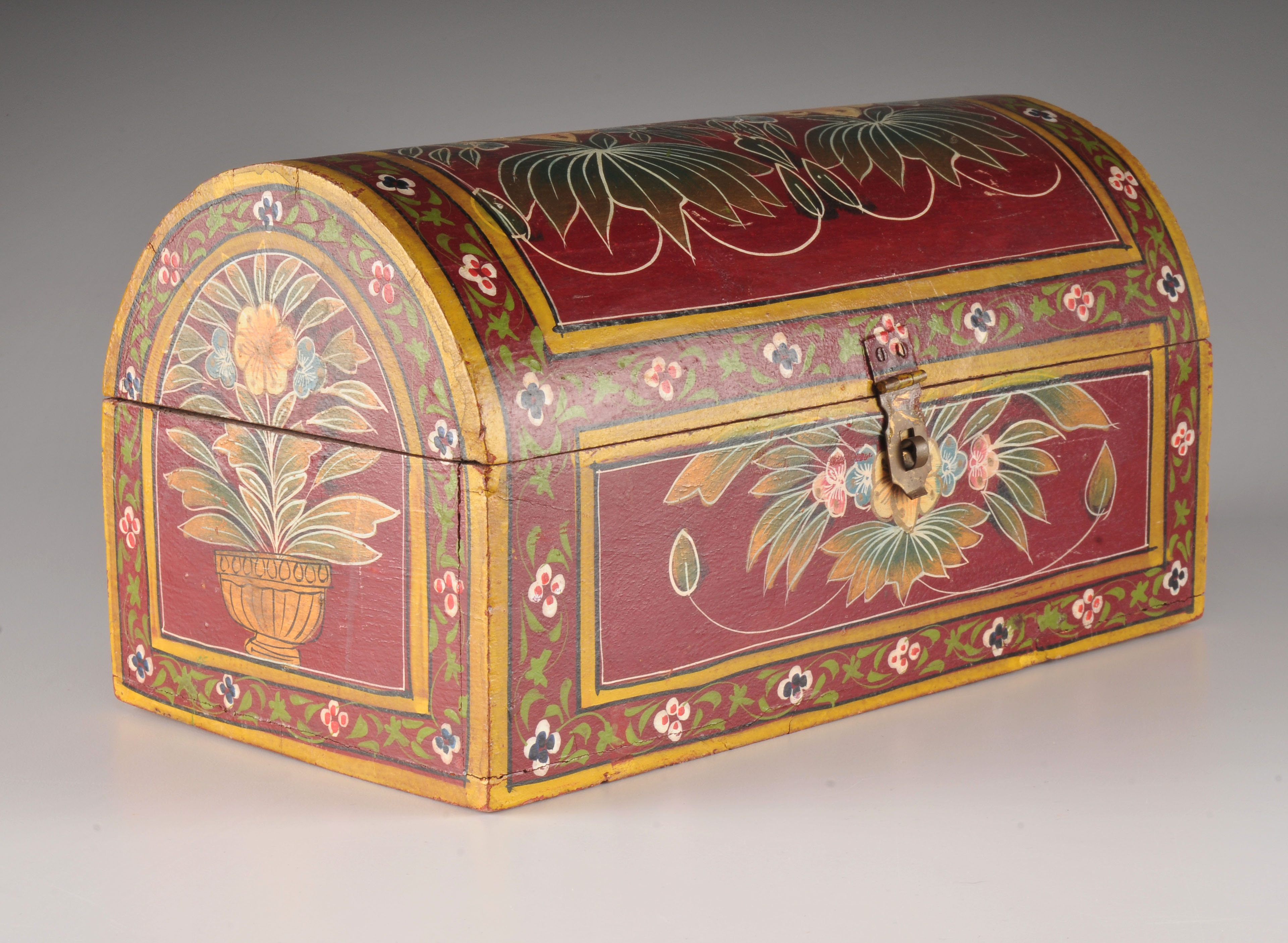 Small Wooden Folk Art Chest