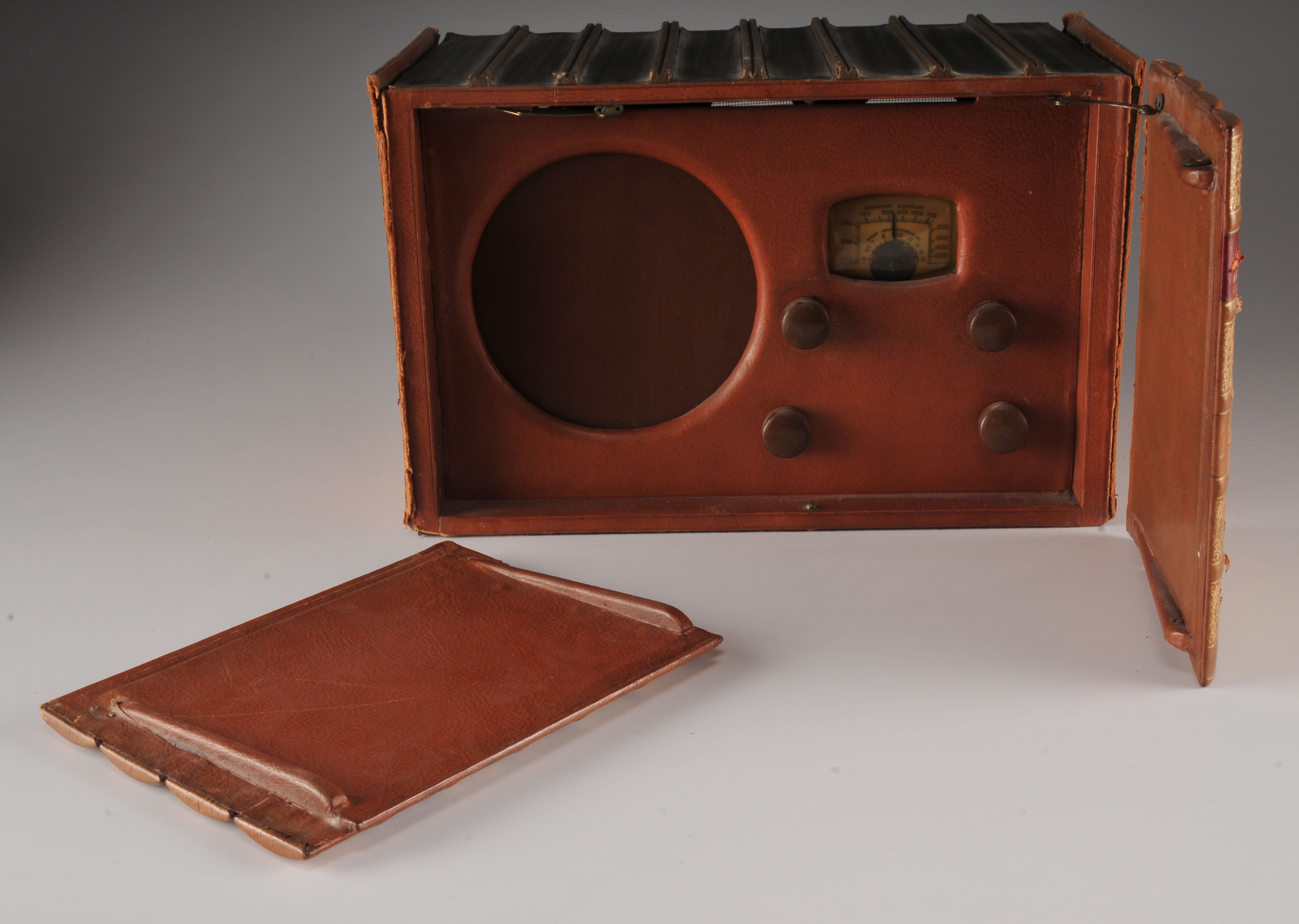 Vintage Radio with Faux Book Facade