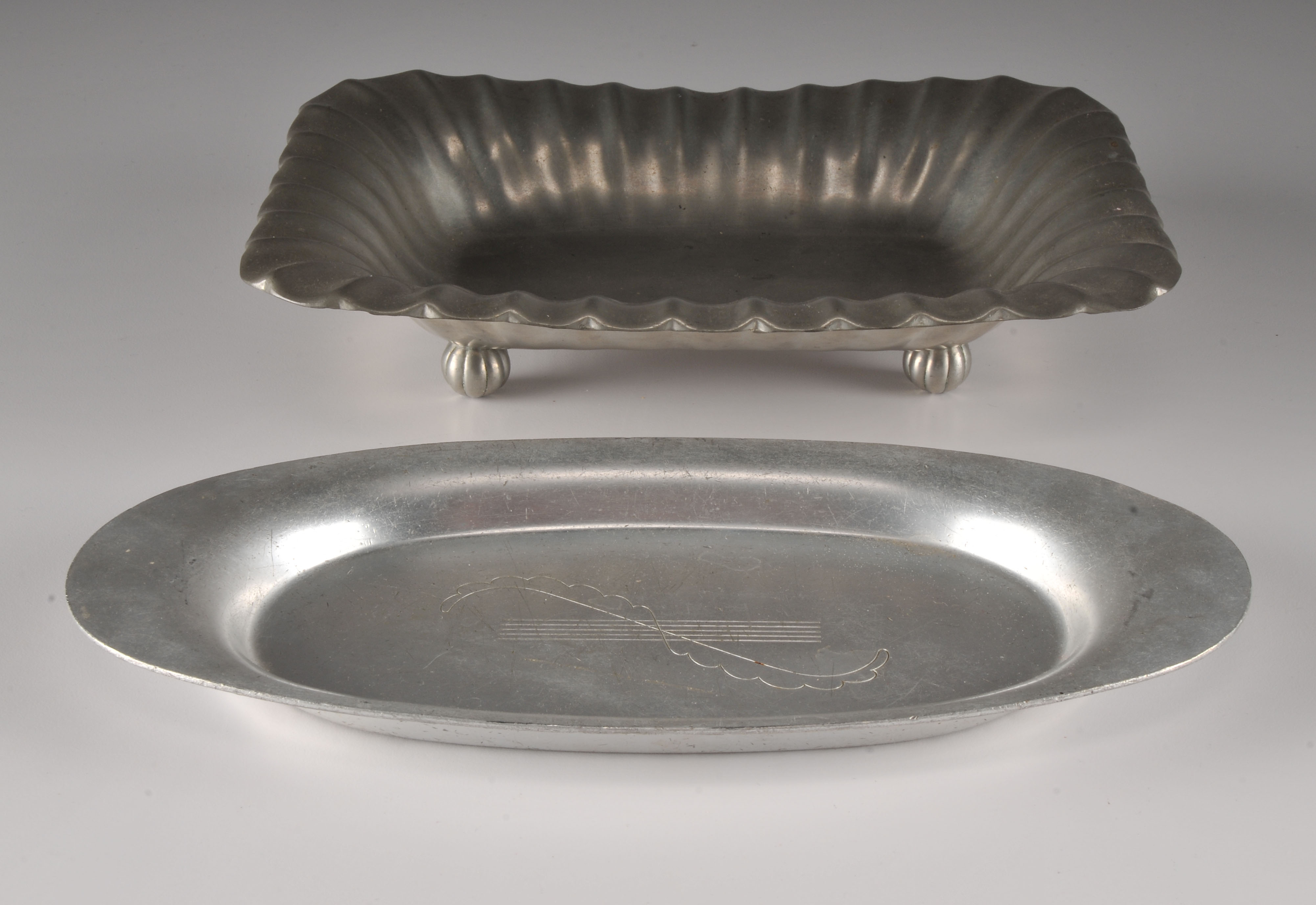 Collection of Pewter & Stainless Service Pieces