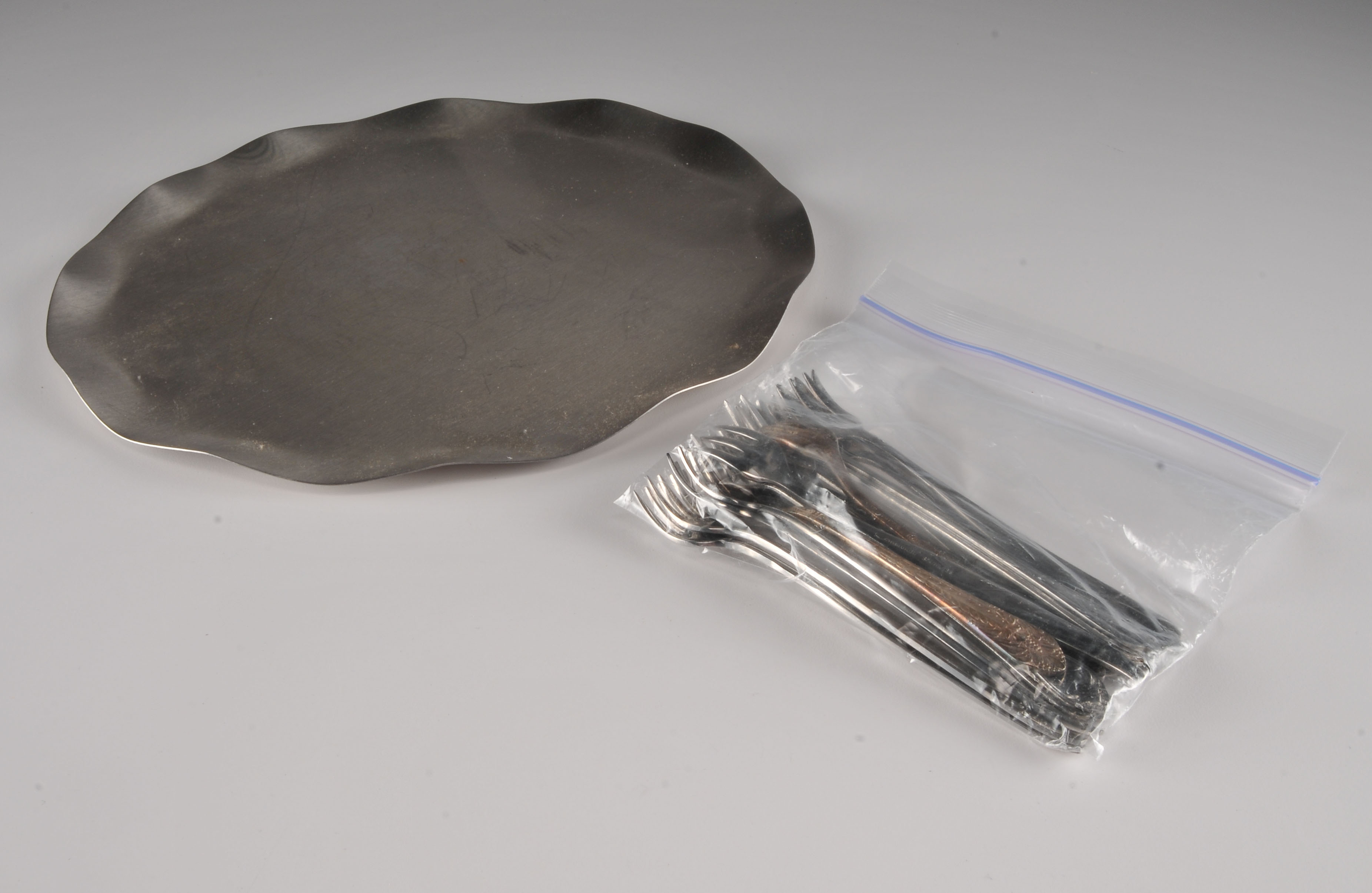 Collection of Pewter & Stainless Service Pieces