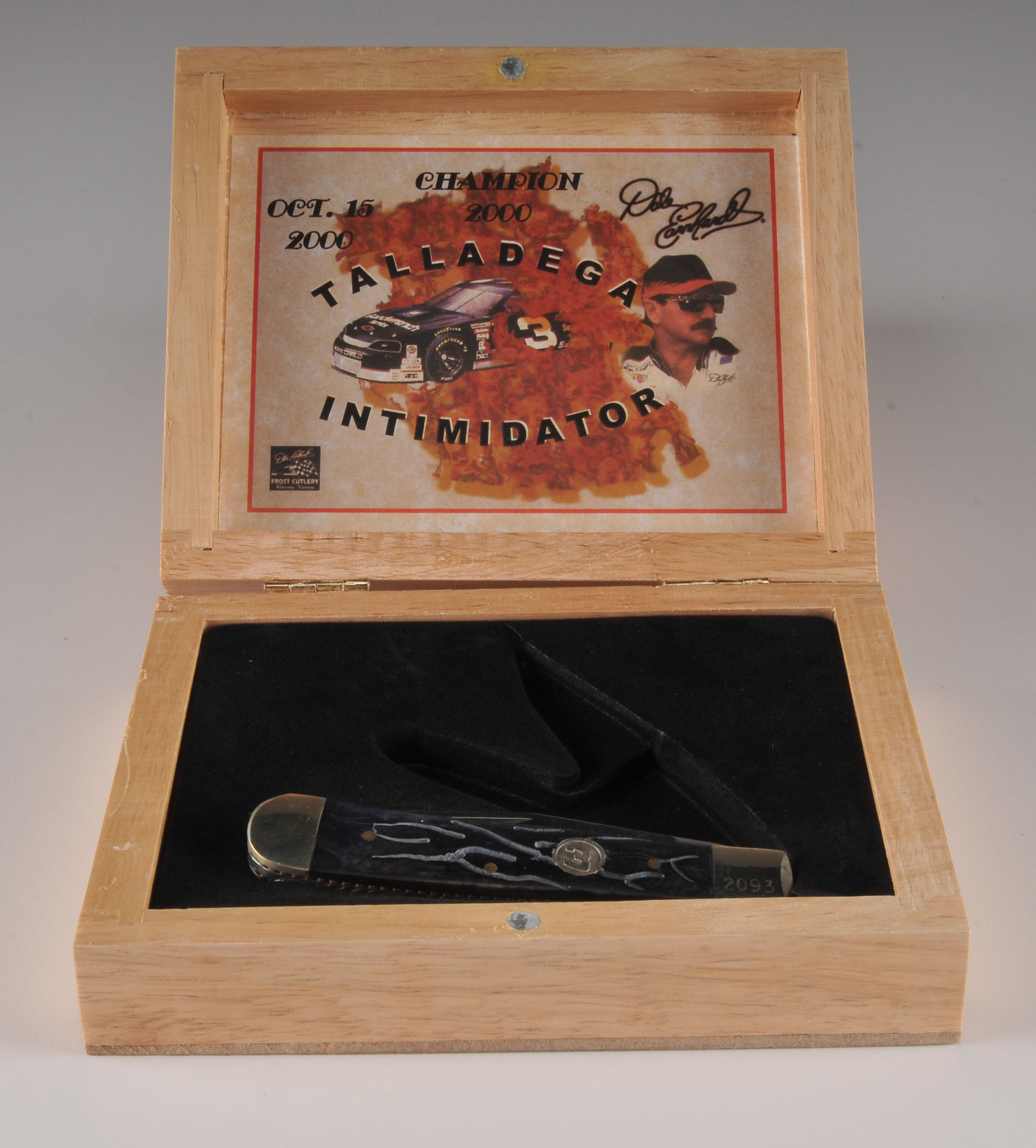 Five Nascar Pocket Knives in Wood Presentation Boxes