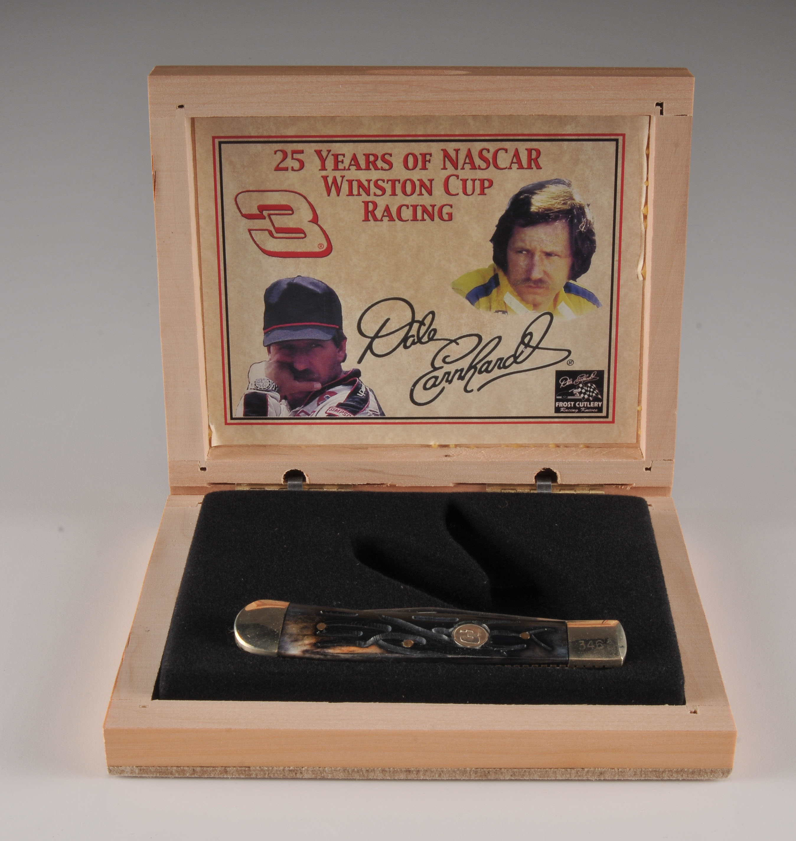 Five Nascar Pocket Knives in Wood Presentation Boxes