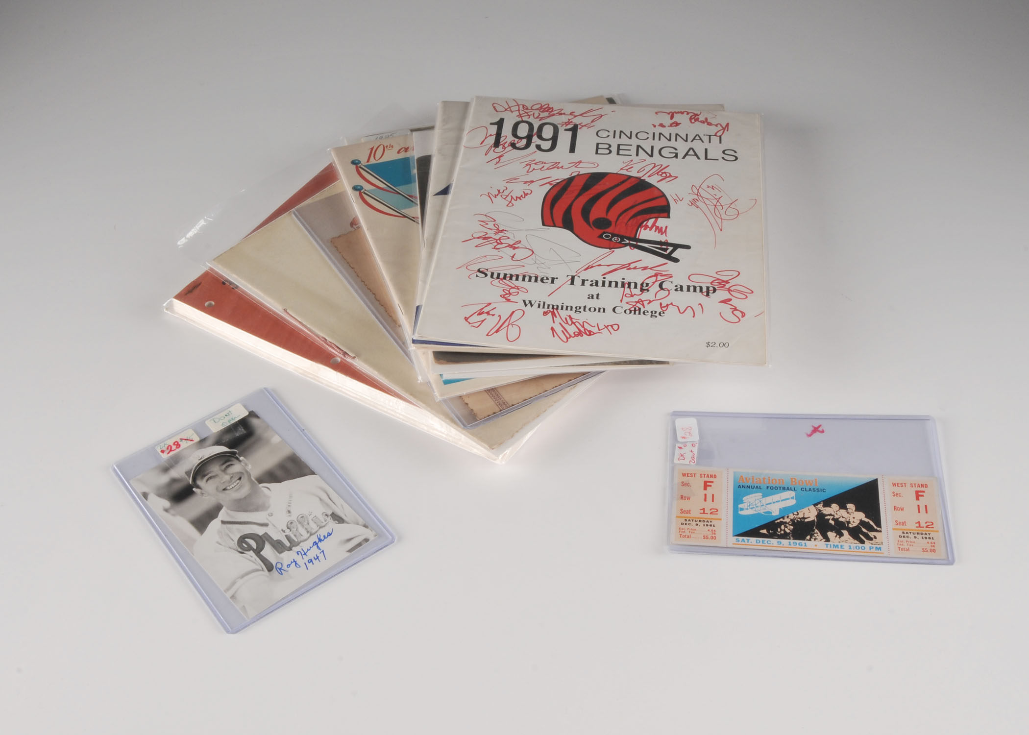 Bengals 1991 Signed Program and Other Early 1900's Sport Memorabilia.