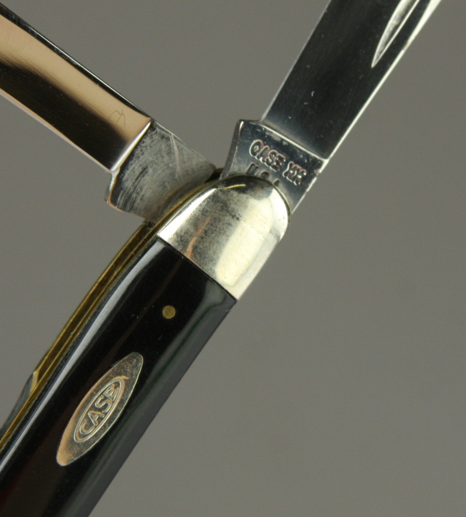 1971 Case XX Model 22087 two blade jack knife pocket knife with black composition handle