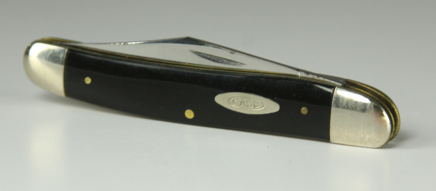 1971 Case XX Model 22087 two blade jack knife pocket knife with black composition handle