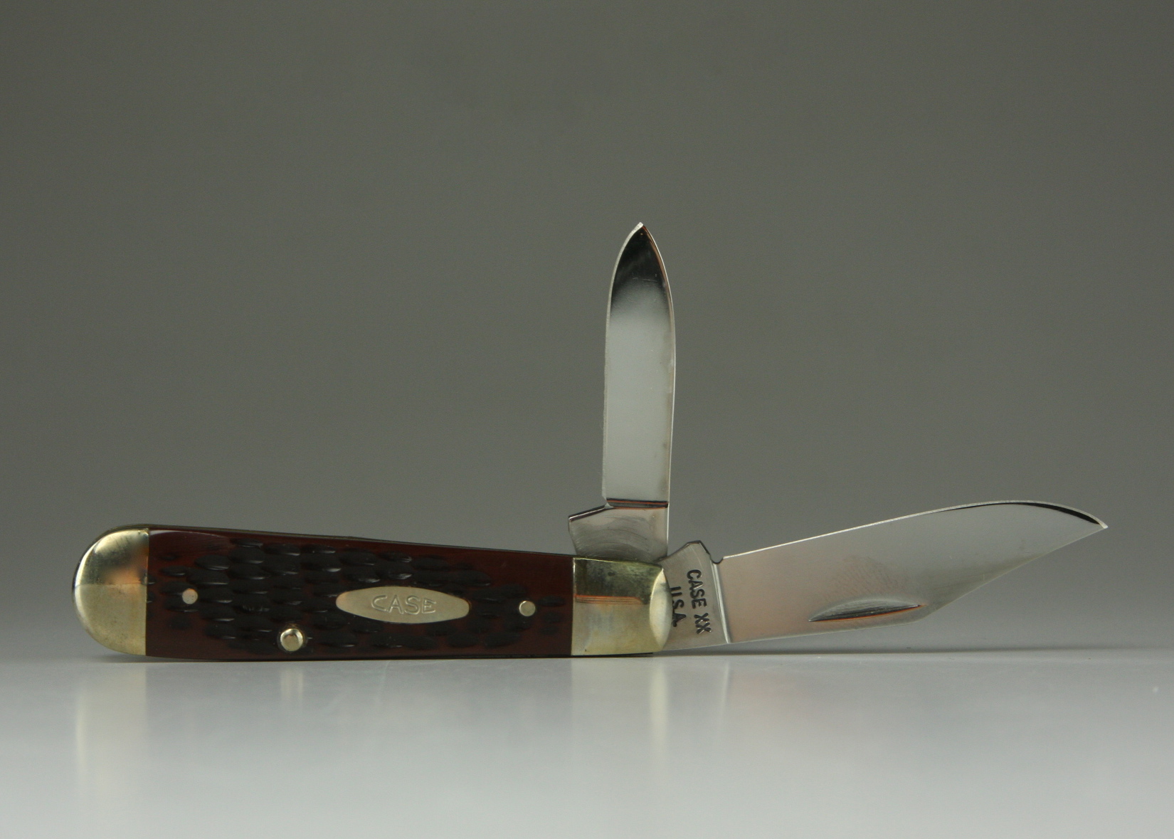1976 Case XX model 6235 1/2 Jack knife two blade pocket knife with jigged bone composite handle