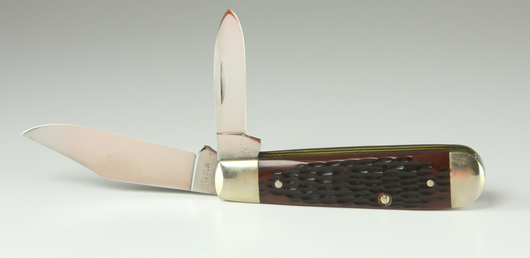 1976 Case XX model 6235 1/2 Jack knife two blade pocket knife with jigged bone composite handle