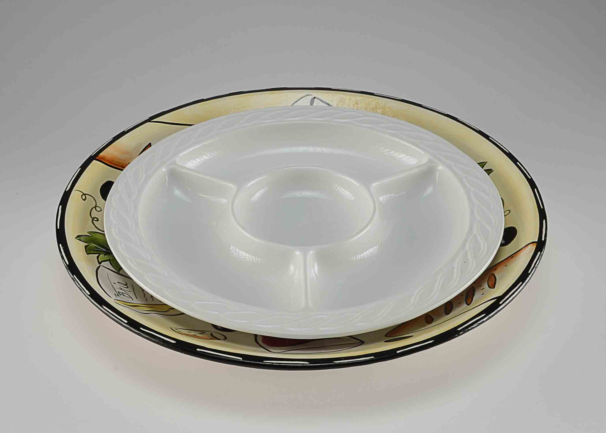 Clay Art Hand Painted Large Platter