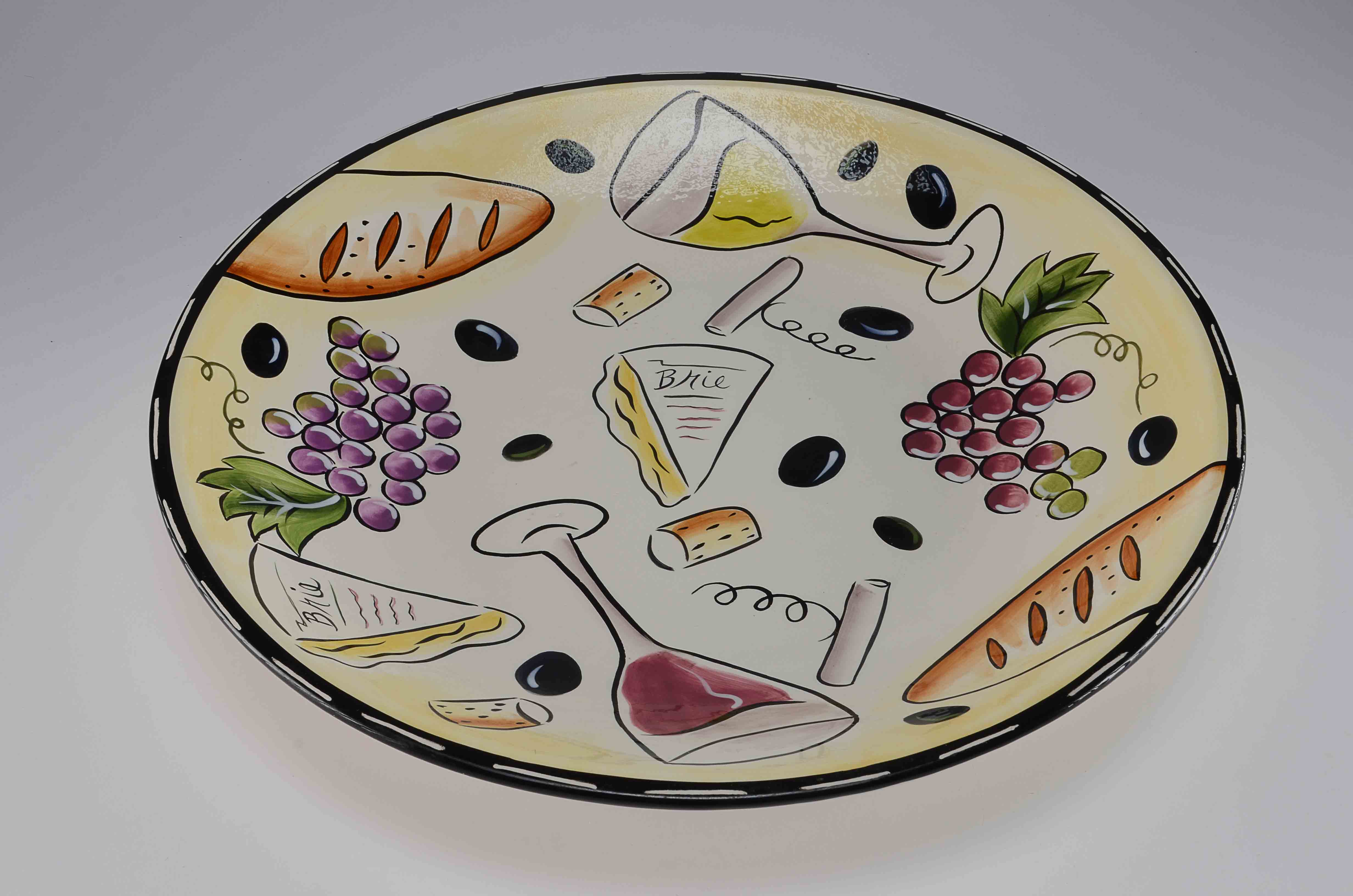 Clay Art Hand Painted Large Platter