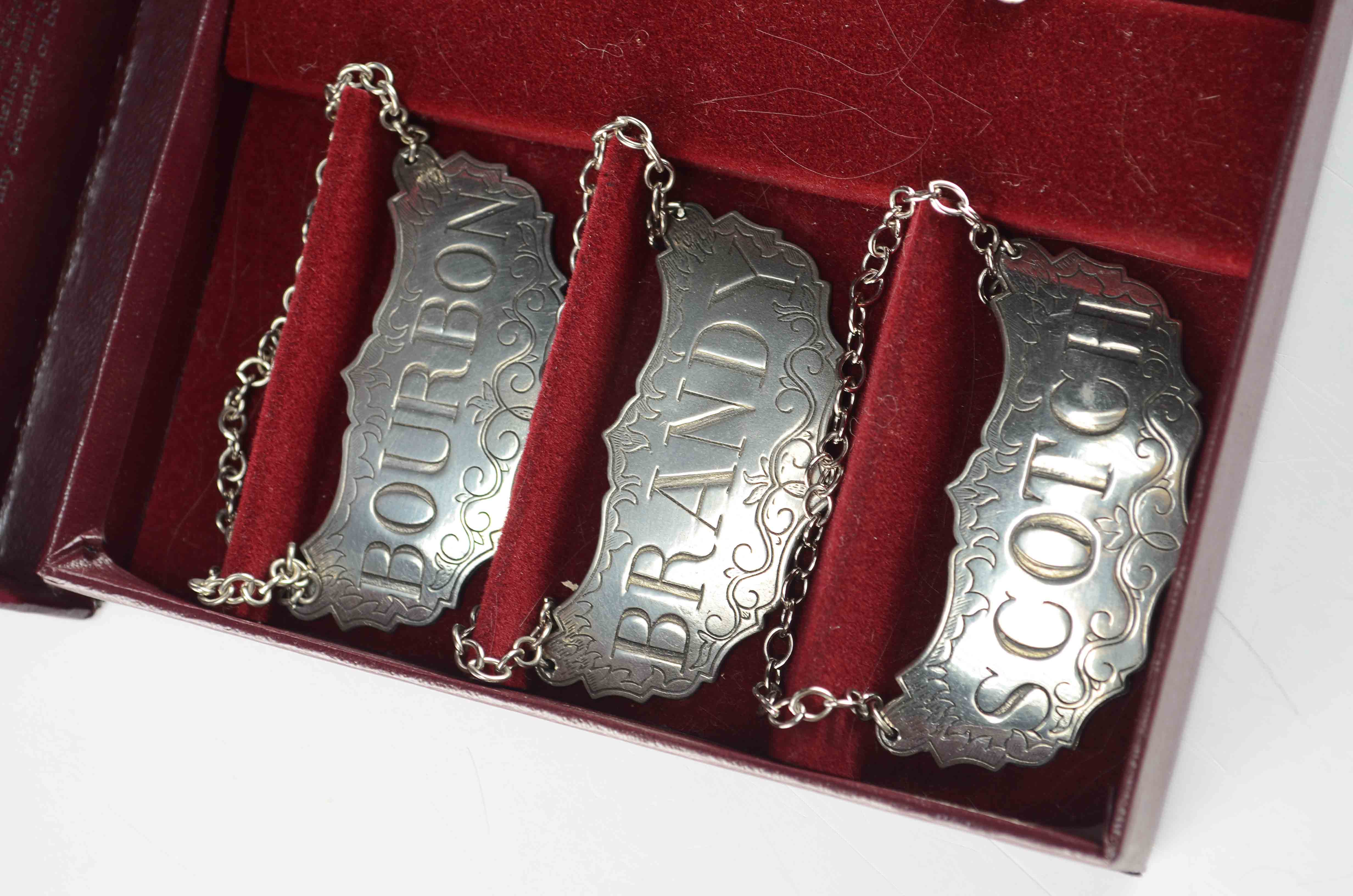 Stieff Pewter Decanter Labels