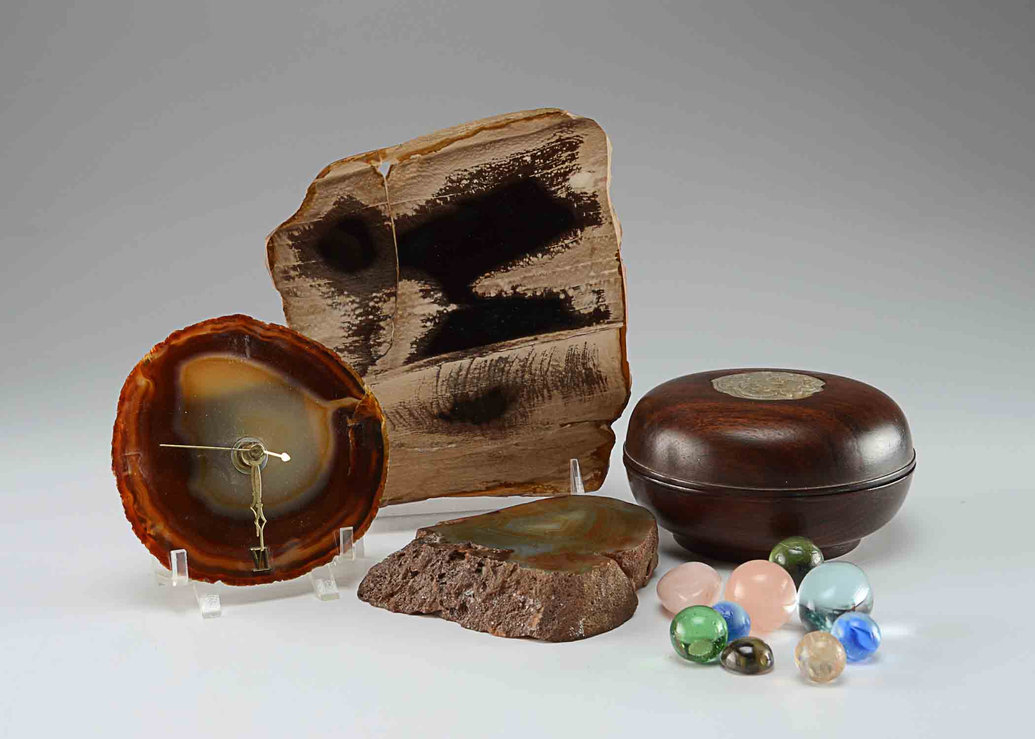 Decorative Mineral Collection w/ Rosewood Trinket