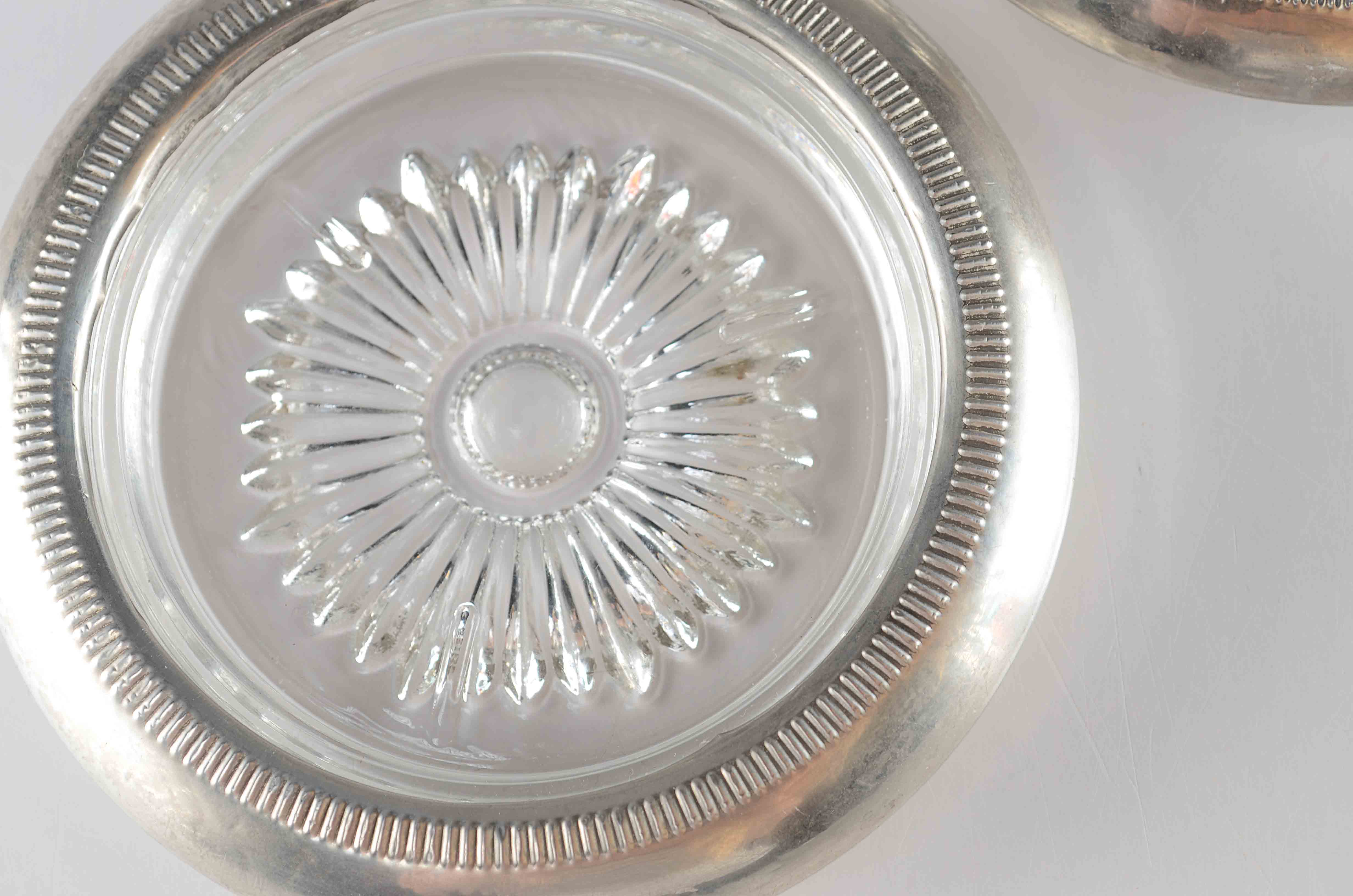 Pair of Sterling Silver Rimmed Coasters