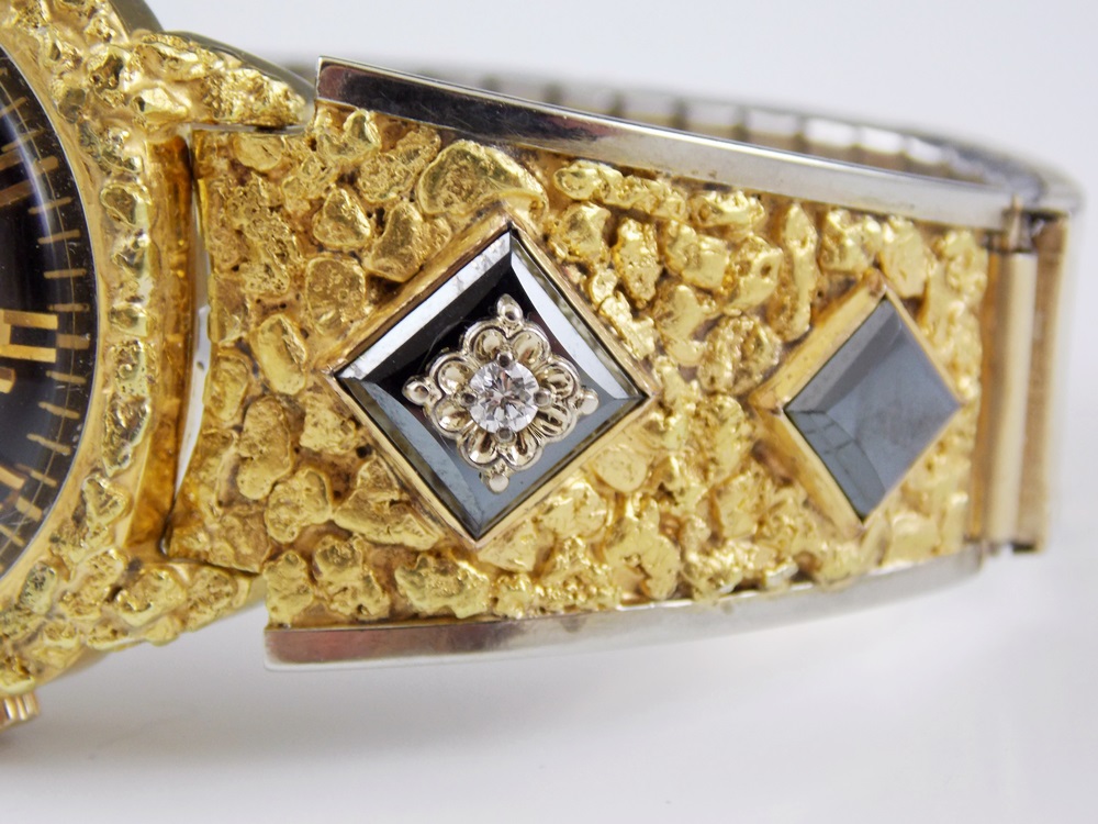 One Of A Kind Gents Gold Nugget Watch