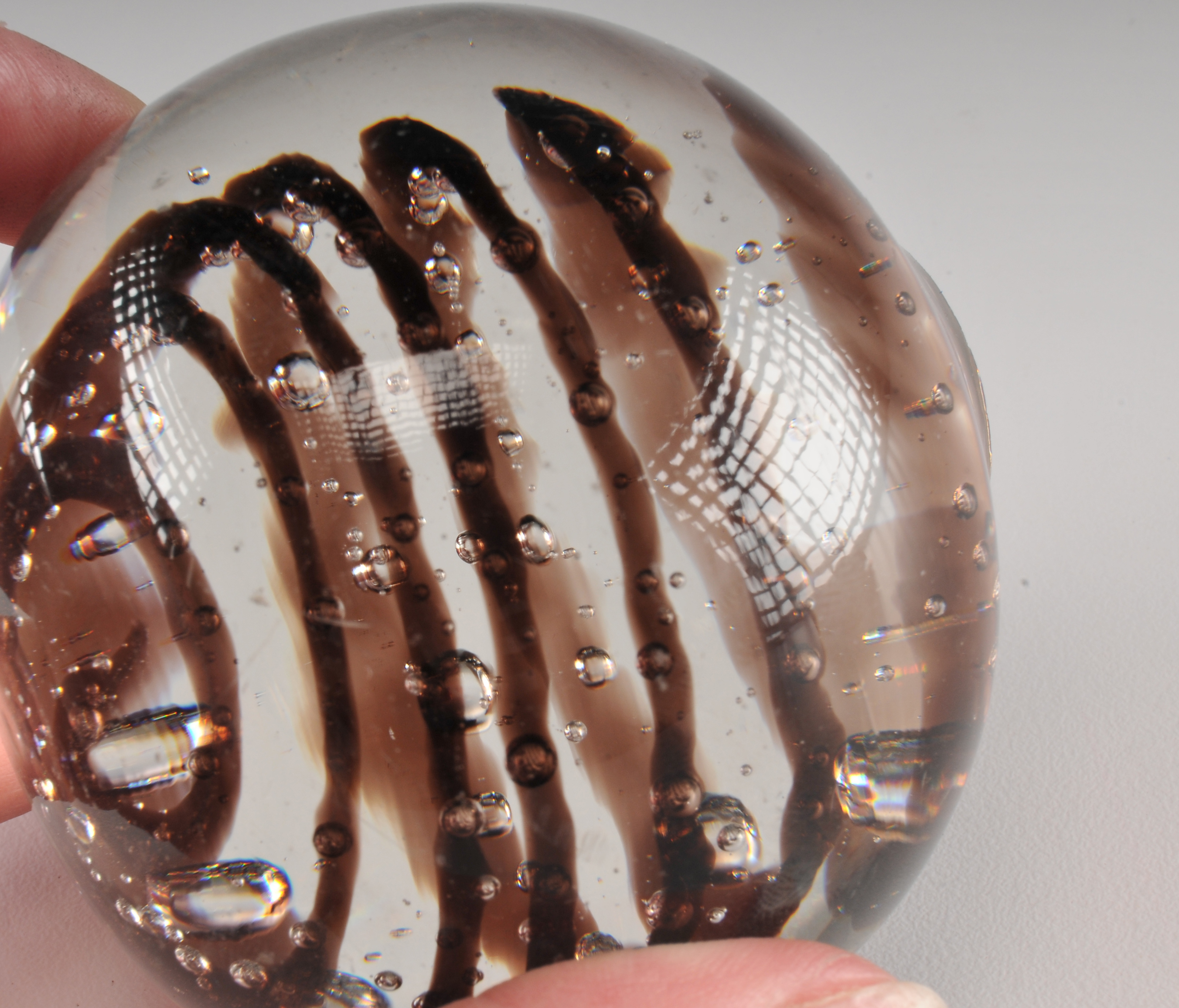 Two Colorful Art Glass Paperweights