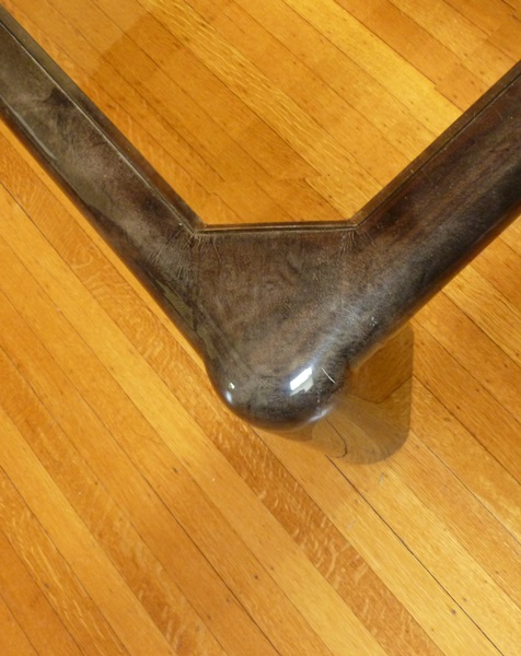 Modern Molded ResinTable with Glass Top Table