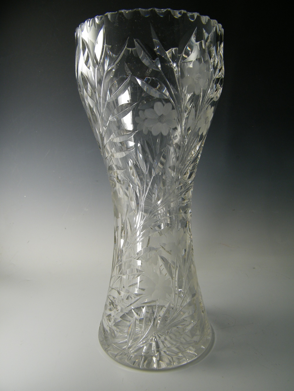 Vintage Etched Glass Pitchers and Vase