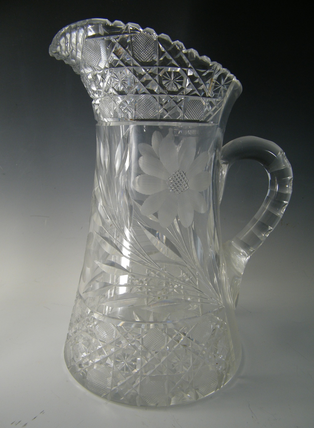 Vintage Etched Glass Pitchers and Vase