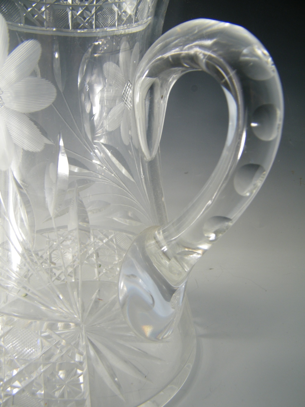 Vintage Etched Glass Pitchers and Vase