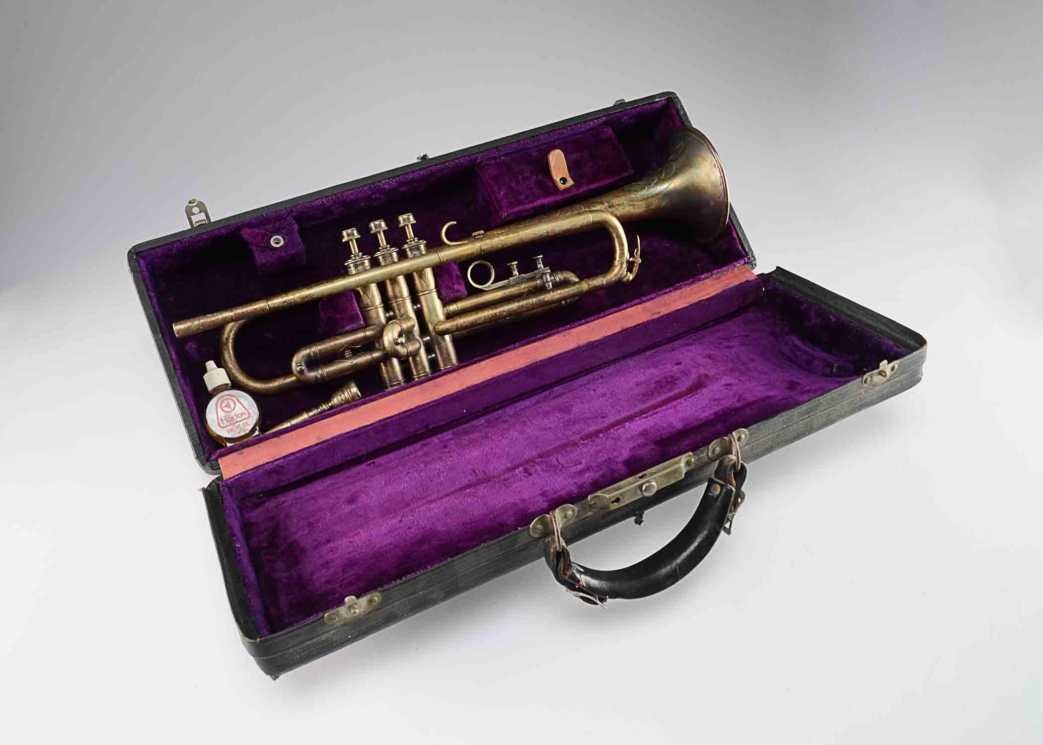 C. 1920's Frank Holton and Co. Brass Trumpet, Llewellyn model.