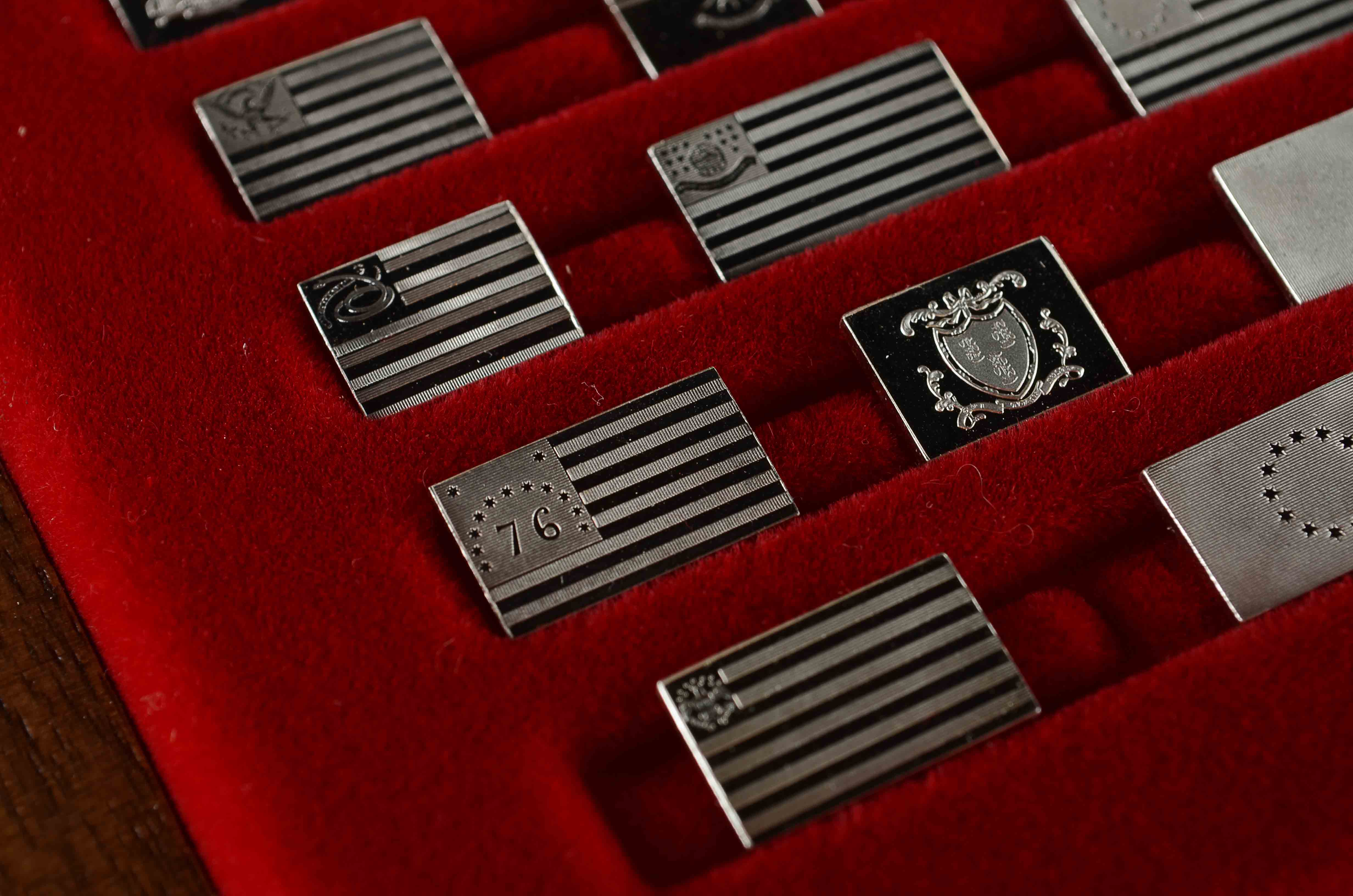 Sterling Silver Revolutionary Flag Replica Display