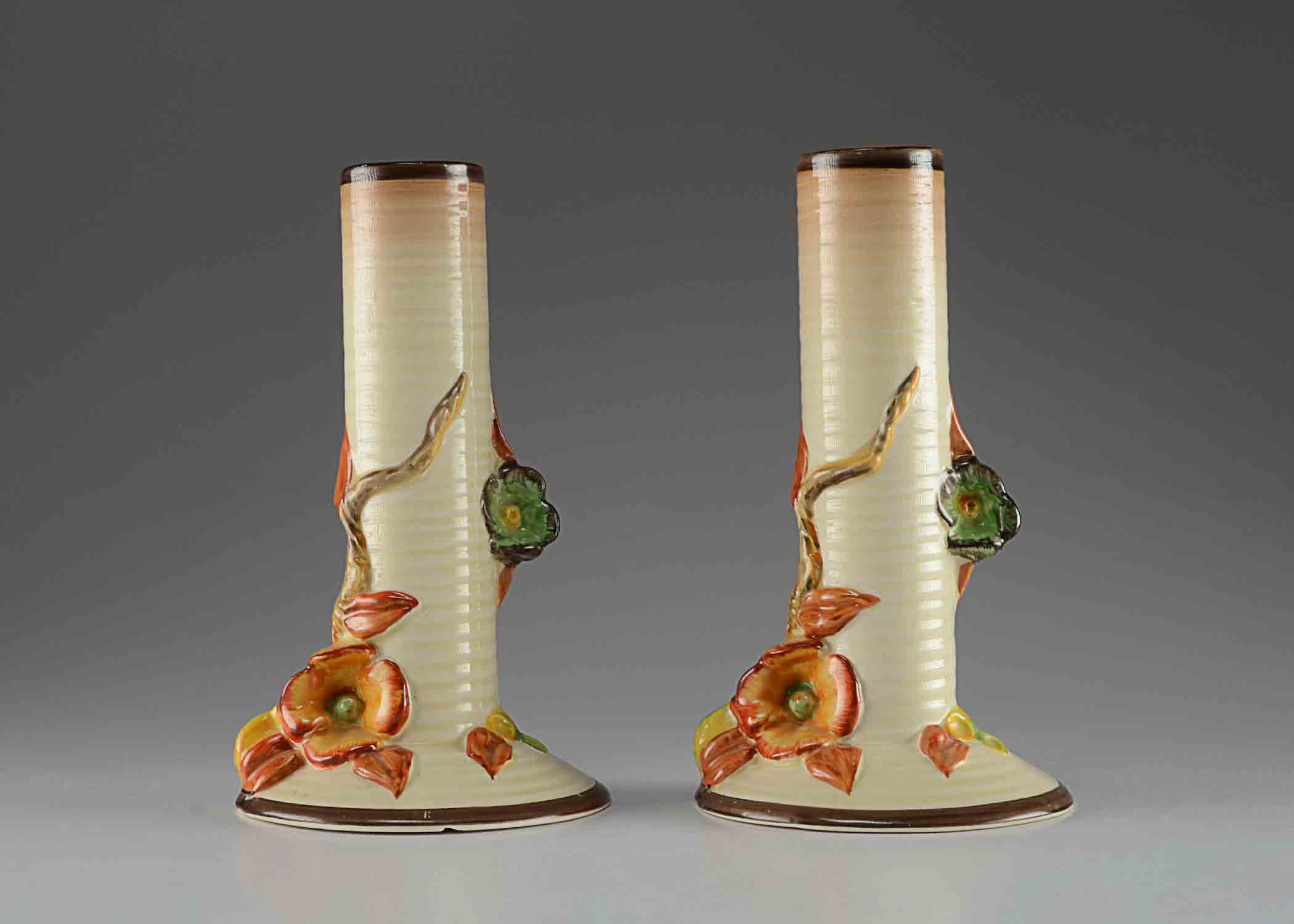C. 1930's A Pair of Clarice Cliff Newport Pottery Vases