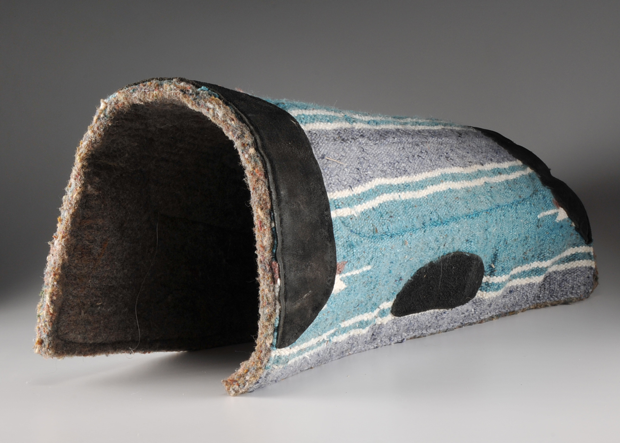 Blue, White & Purple Wool Saddle Blanket