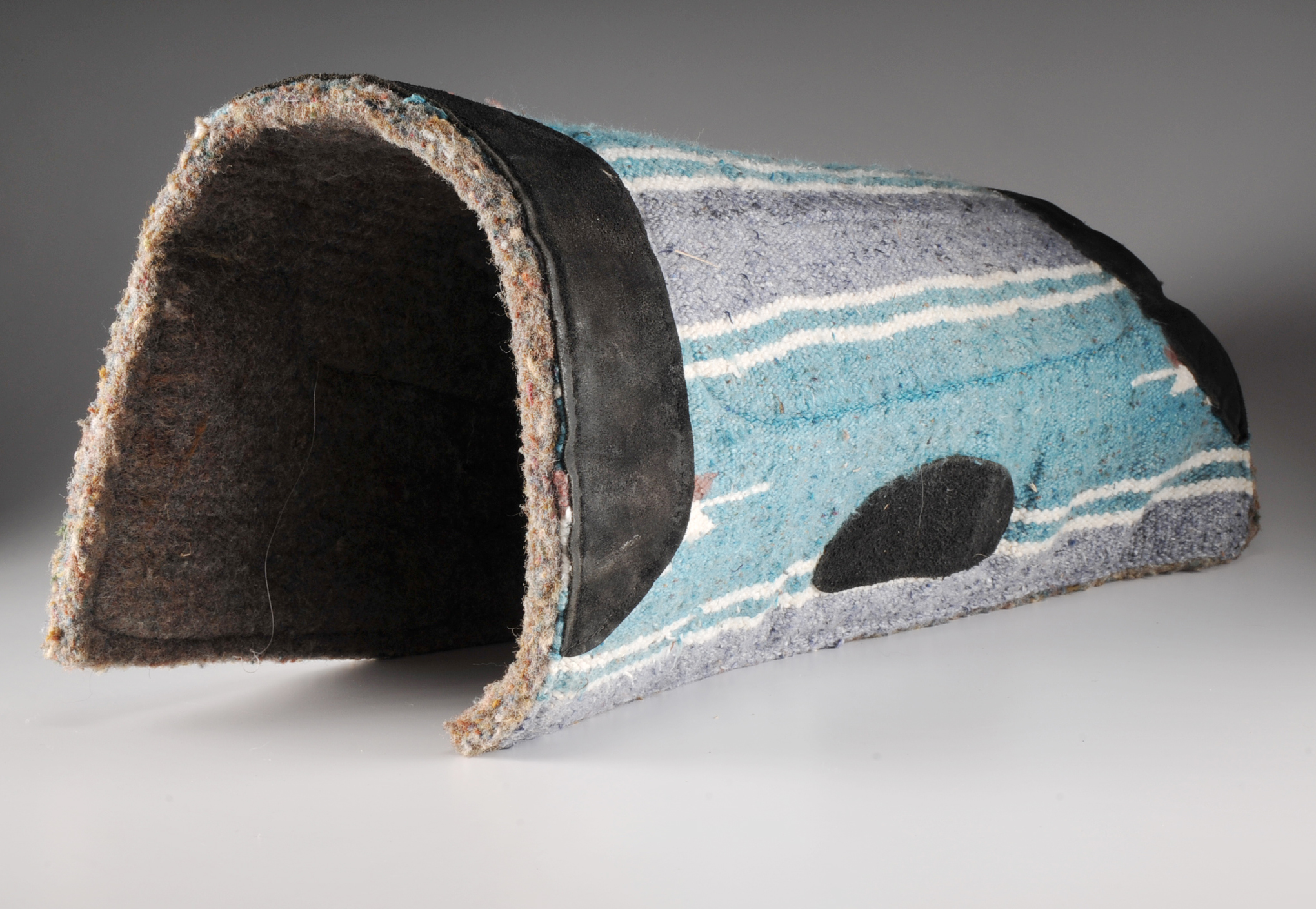 Blue, White & Purple Wool Saddle Blanket