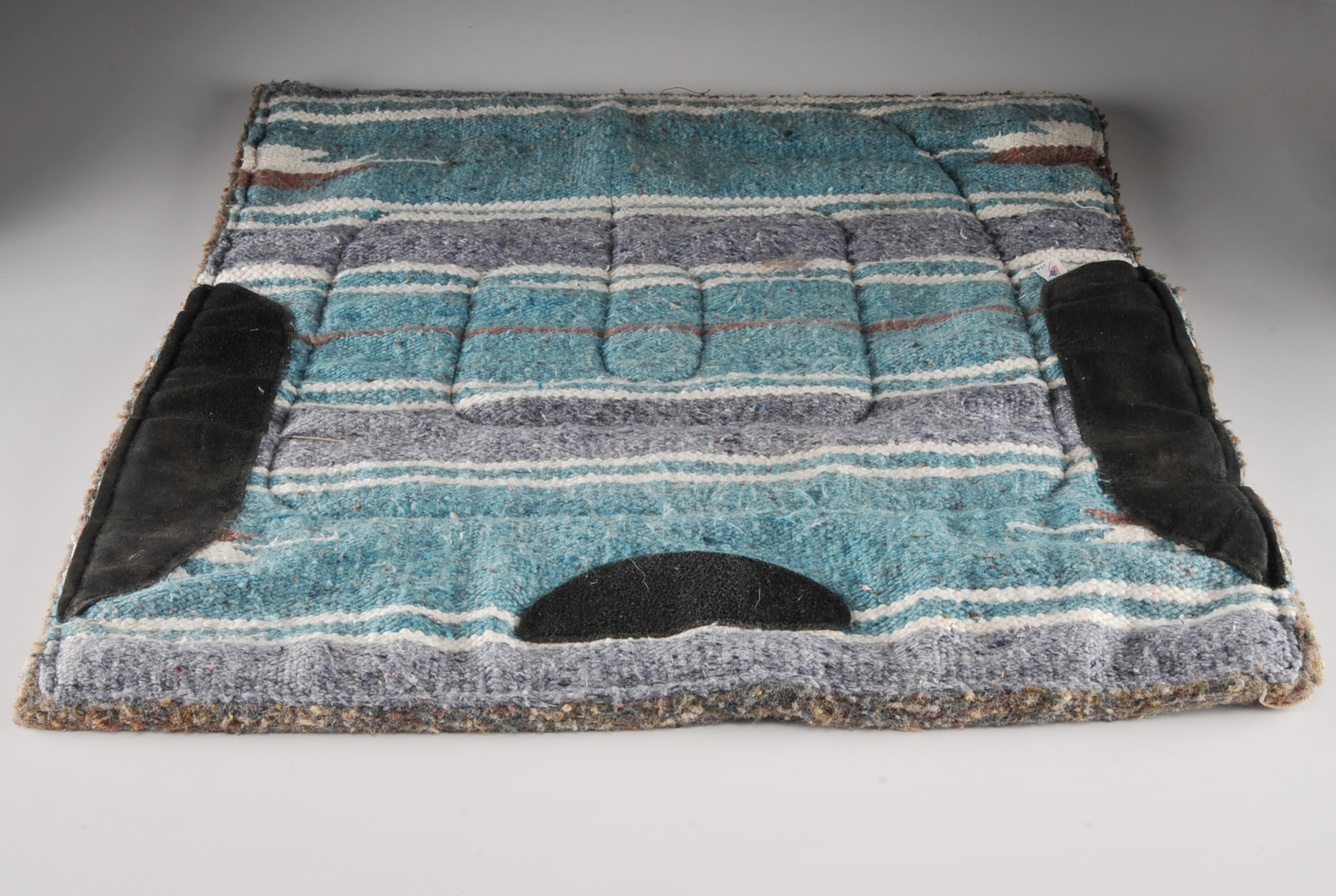 Blue, White & Purple Wool Saddle Blanket