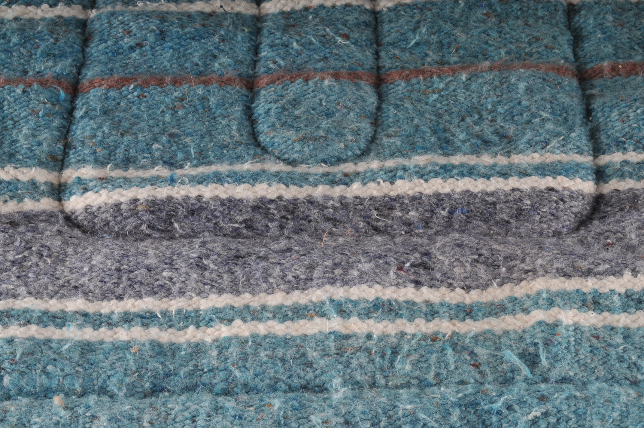 Blue, White & Purple Wool Saddle Blanket