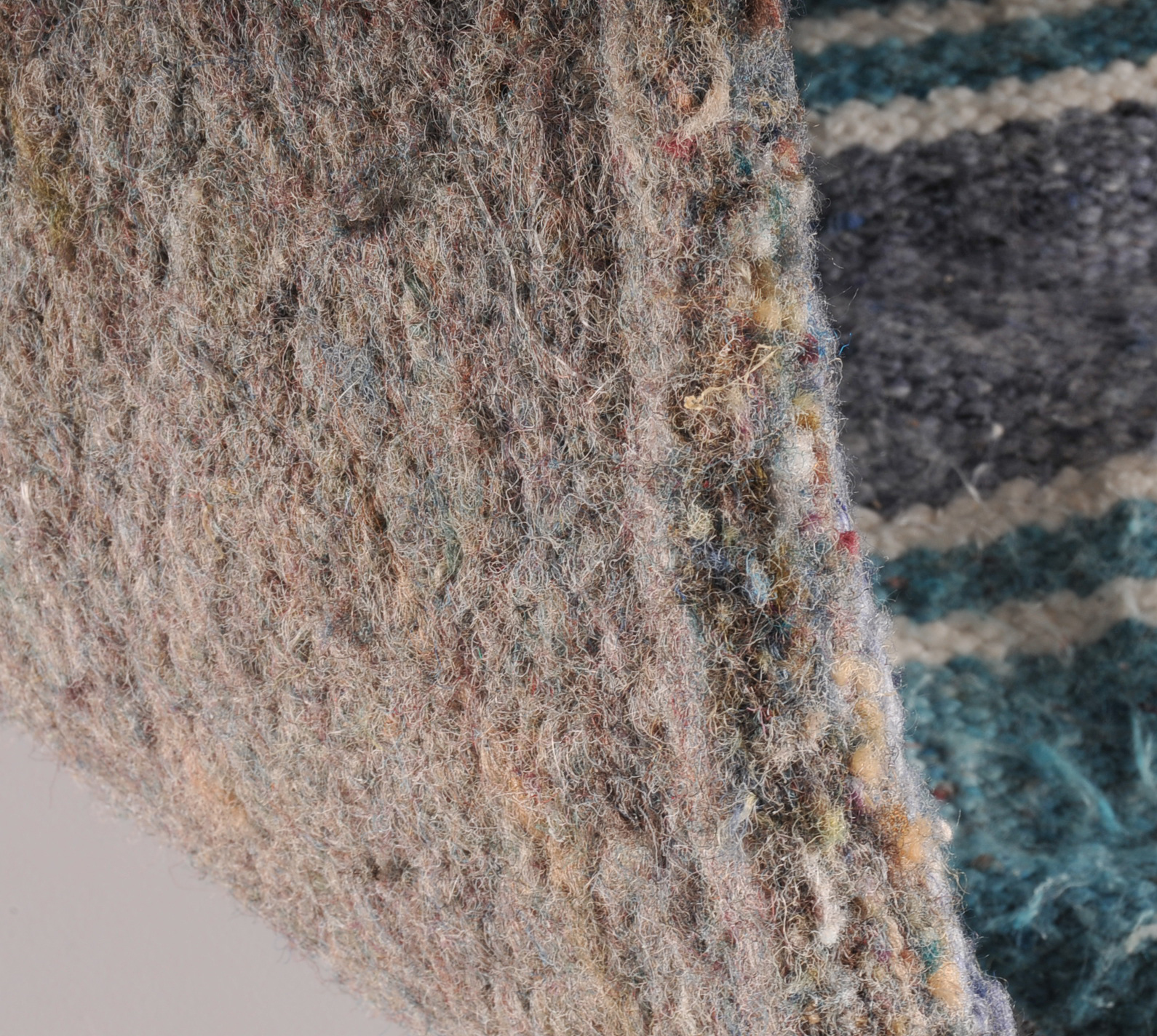 Blue, White & Purple Wool Saddle Blanket