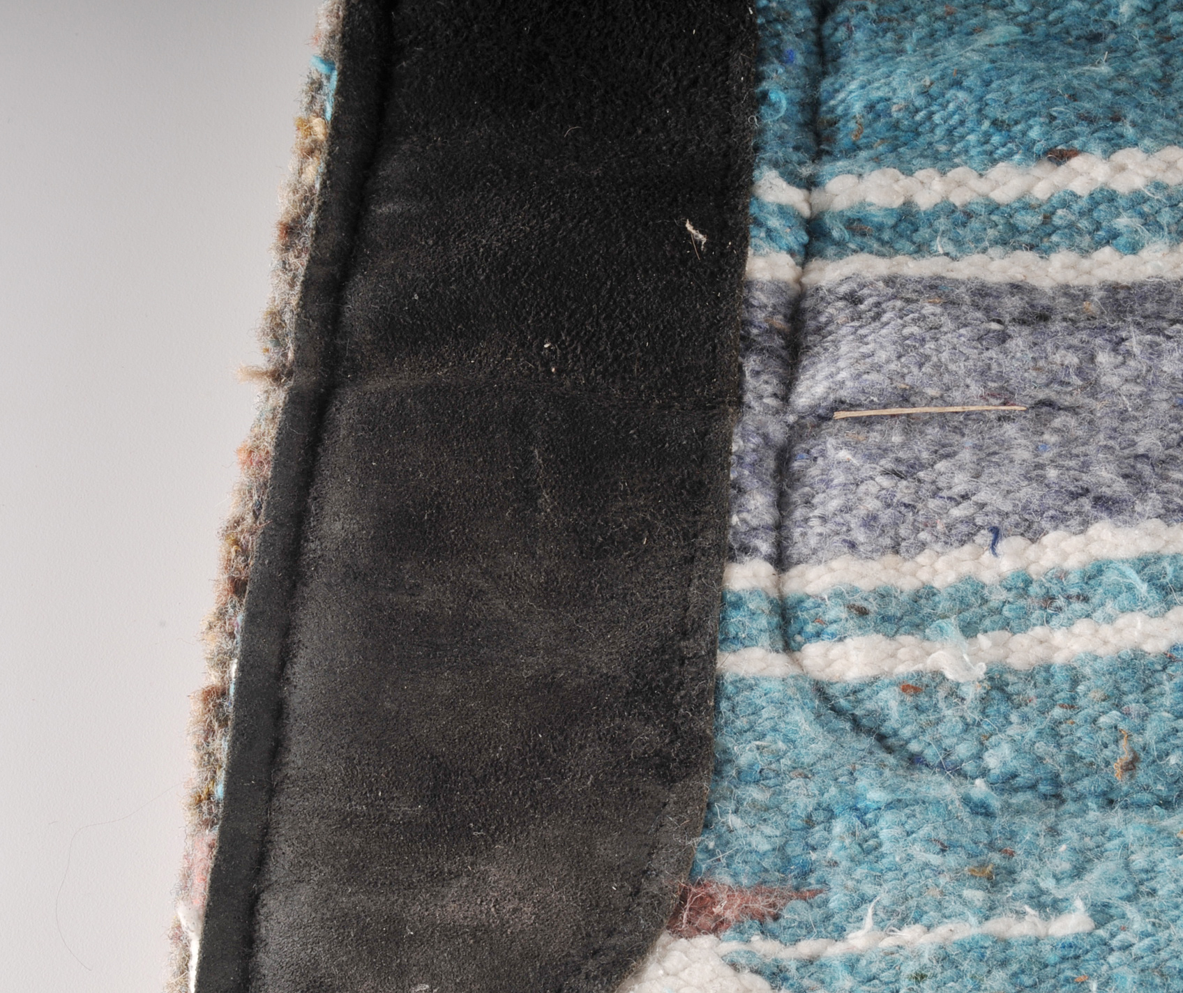 Blue, White & Purple Wool Saddle Blanket