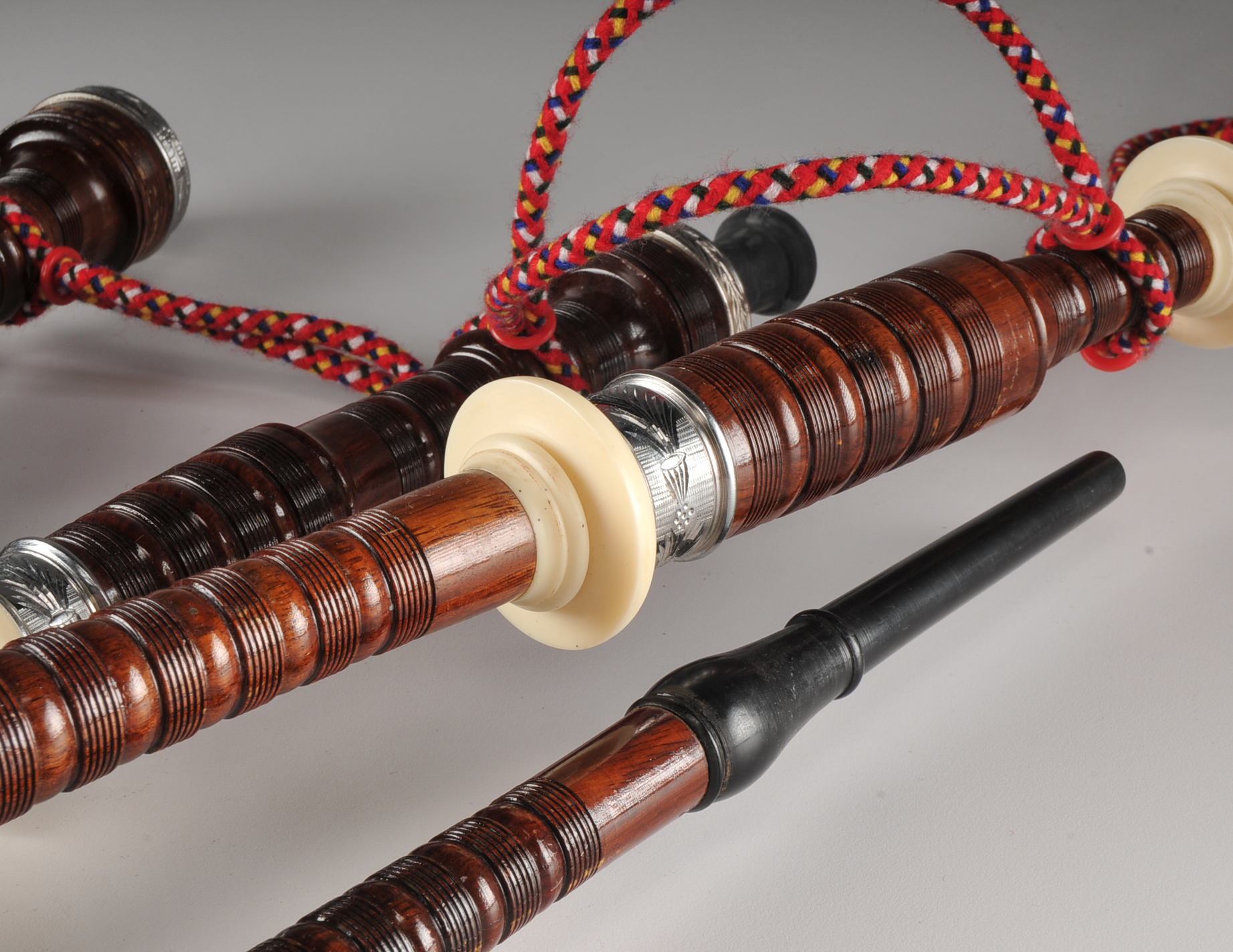 Set of Bagpipes with Stewart Tartan Cover