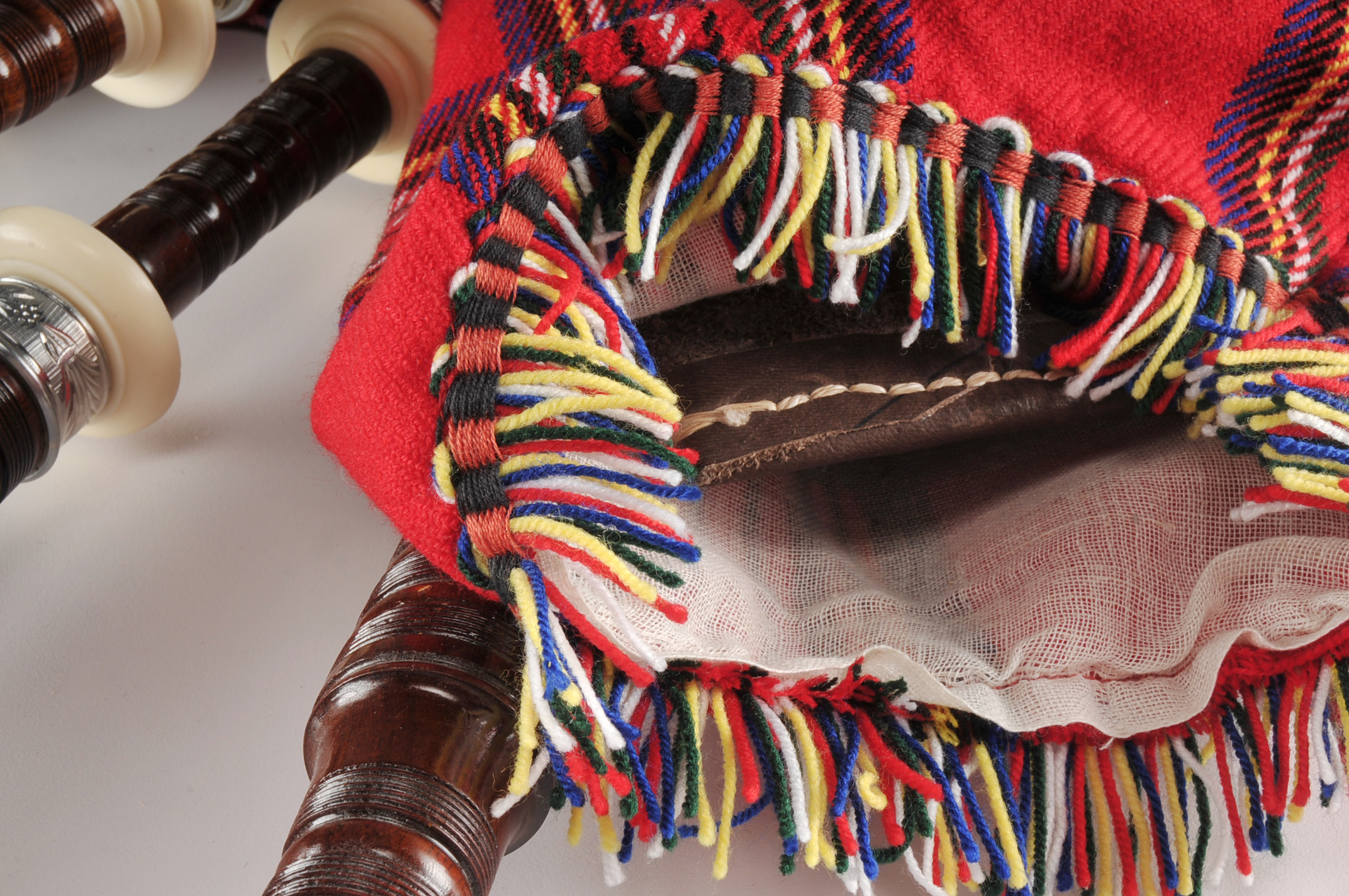 Set of Bagpipes with Stewart Tartan Cover