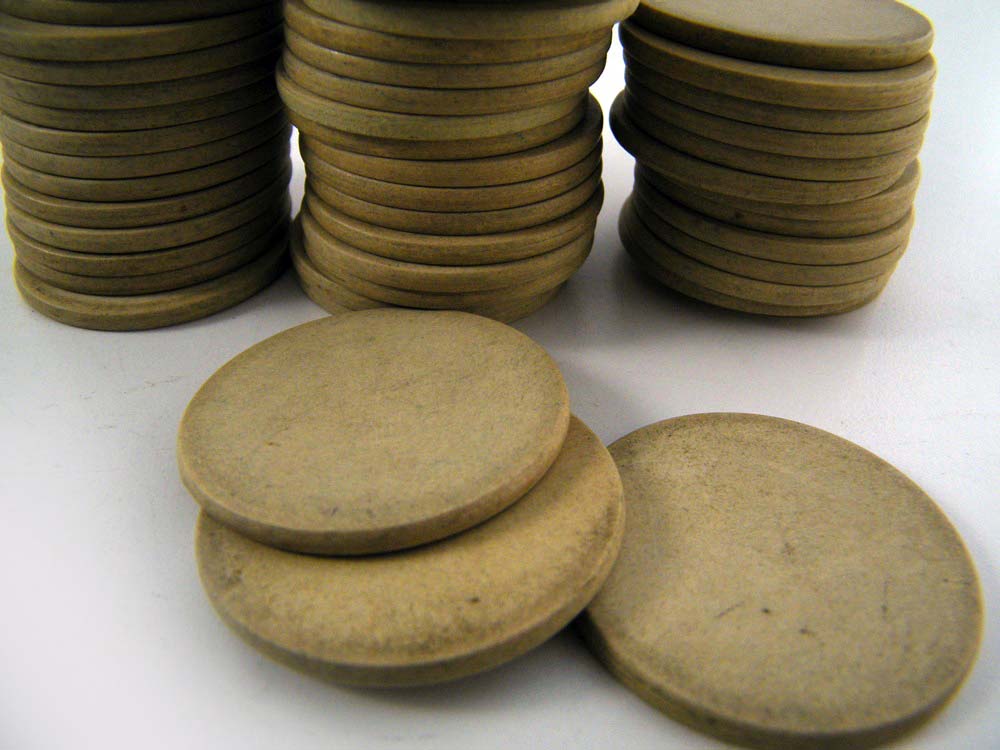 Vintage Clay Poker Chips, Ivory