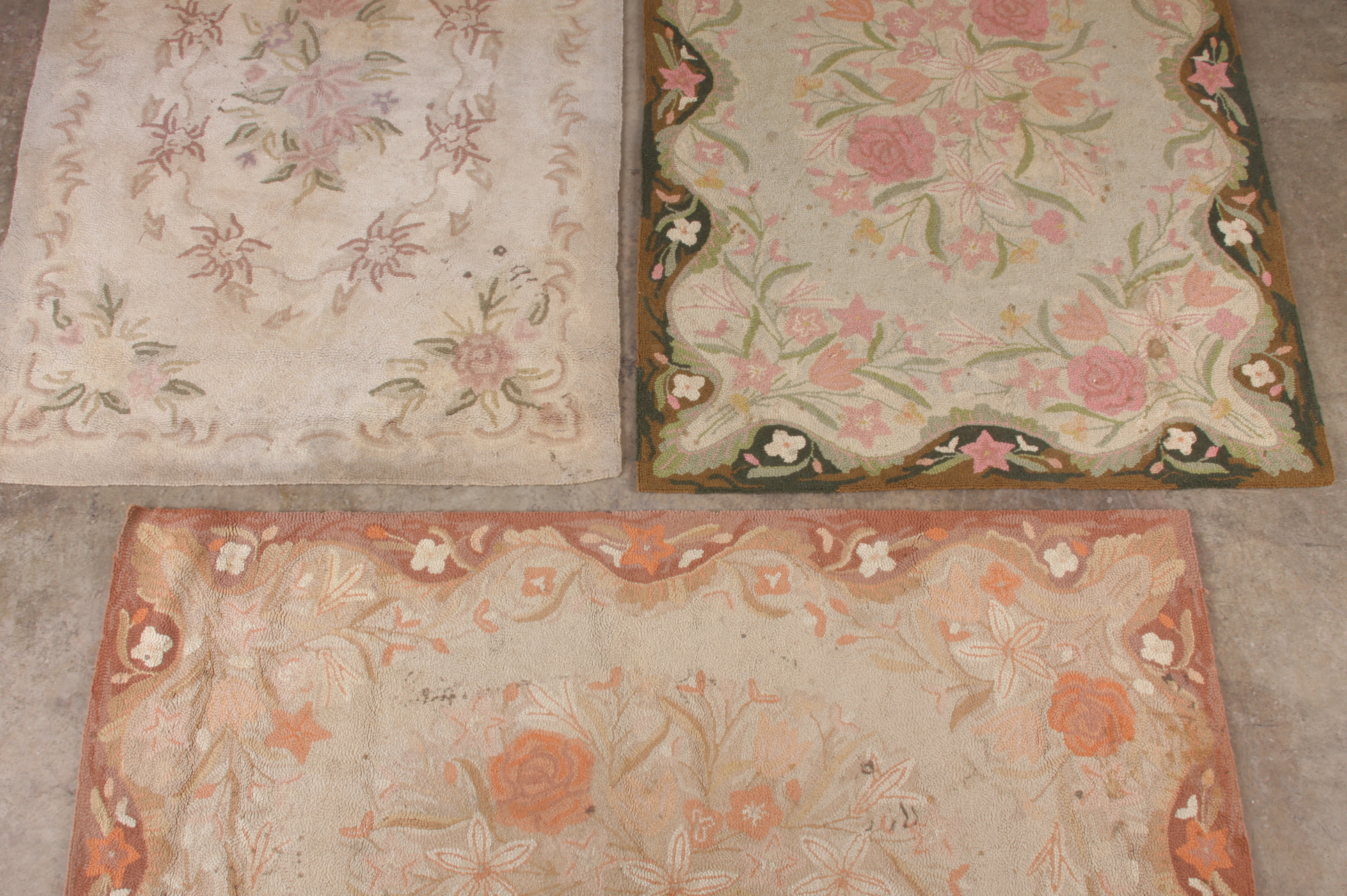 Triplet of Large Floral Rugs