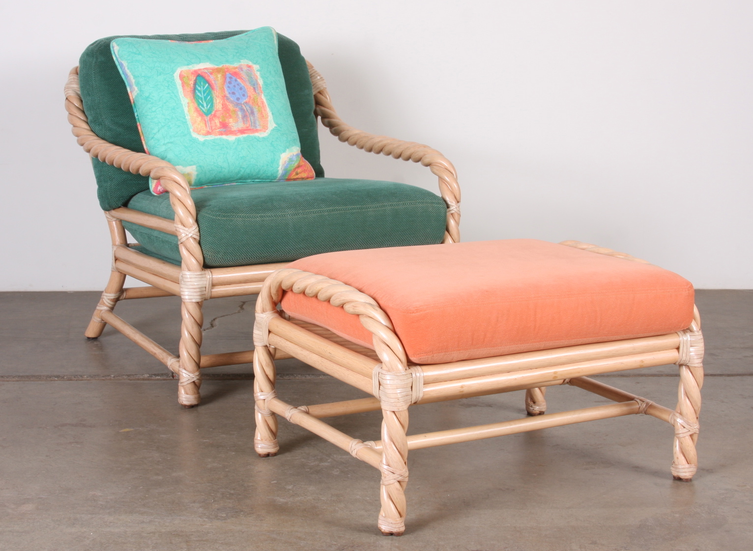 Pair of McGuire Twisted Rattan Chairs
