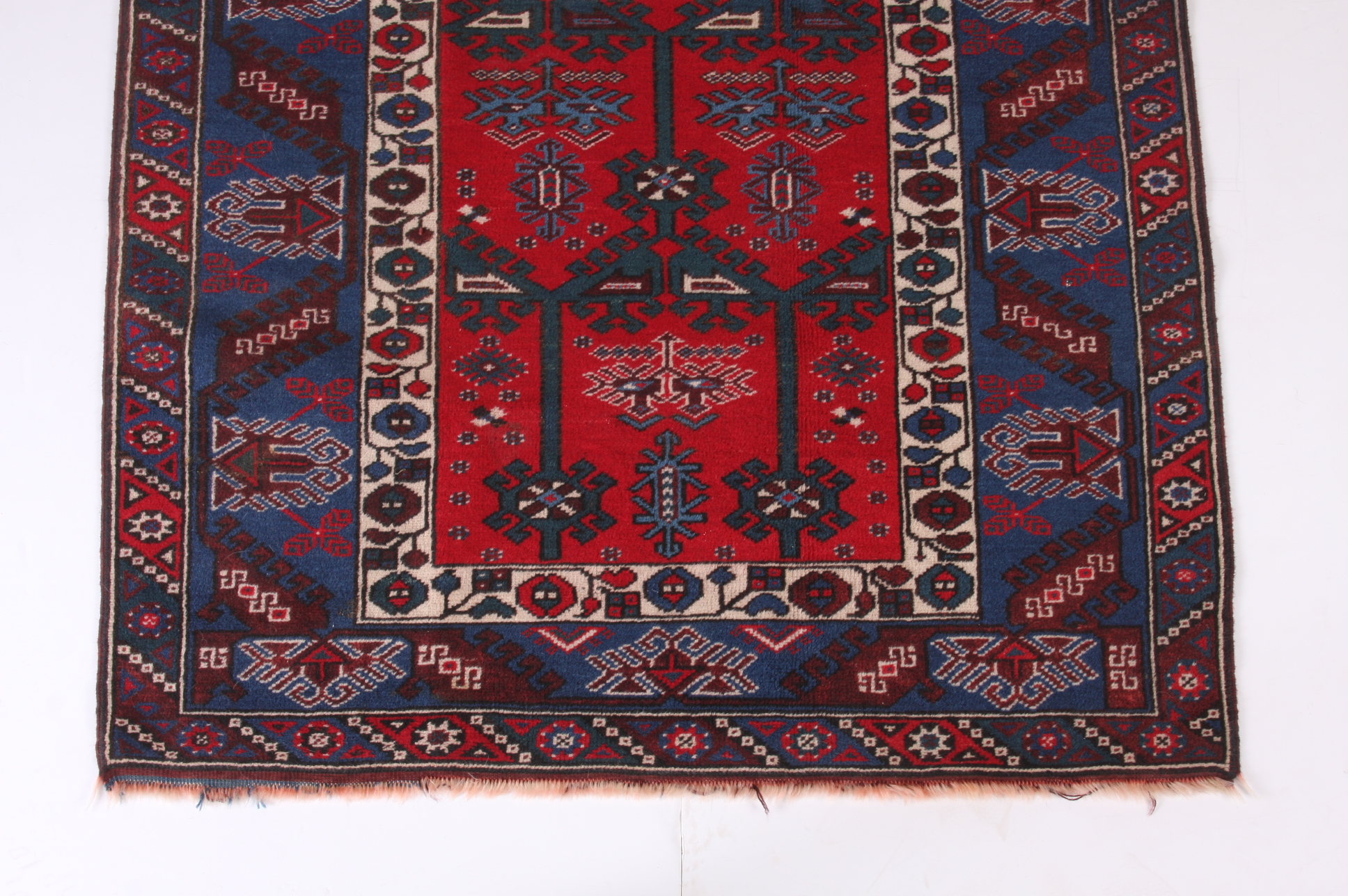 Rich Blue & Red Tribal Design Area Rug
