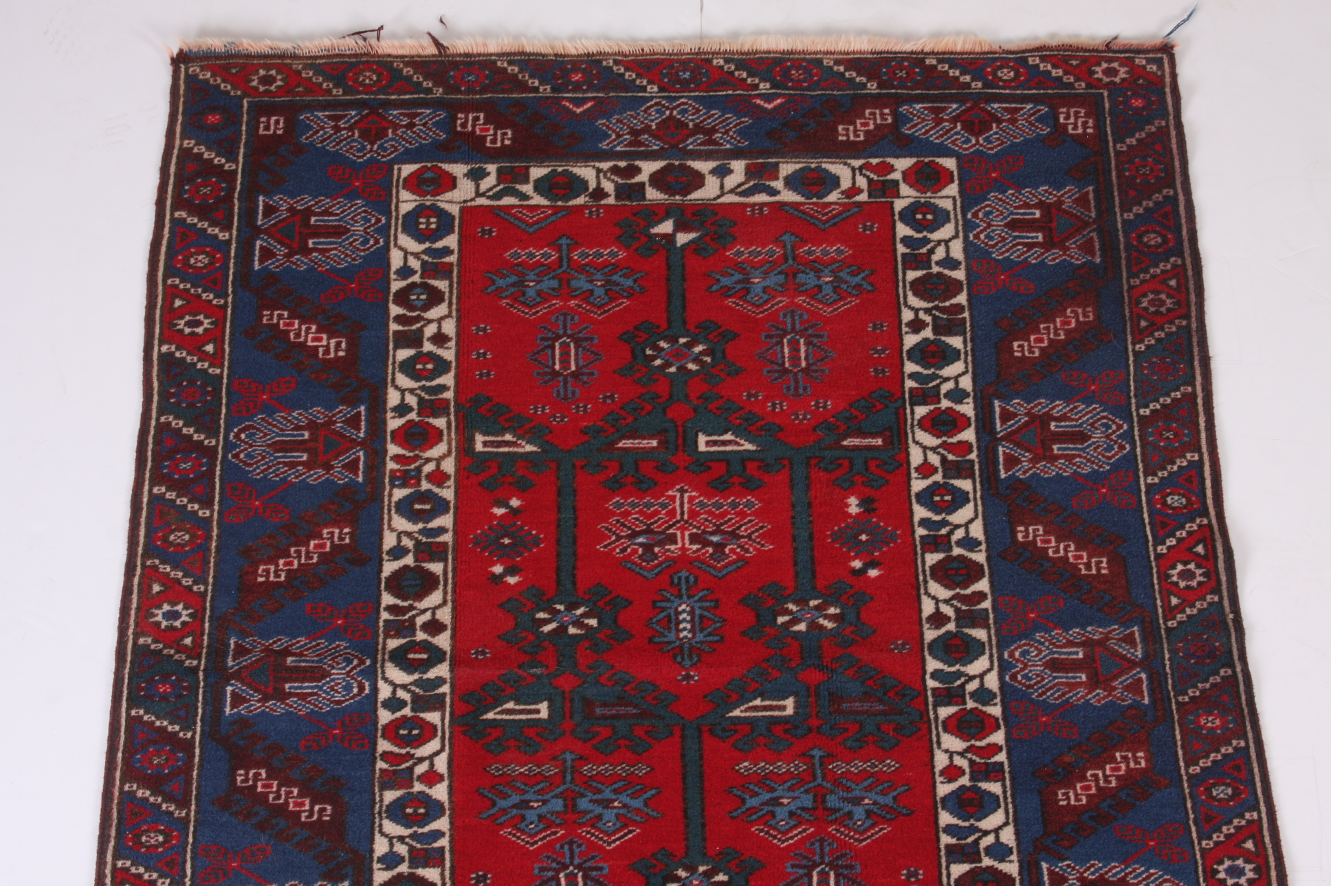 Rich Blue & Red Tribal Design Area Rug