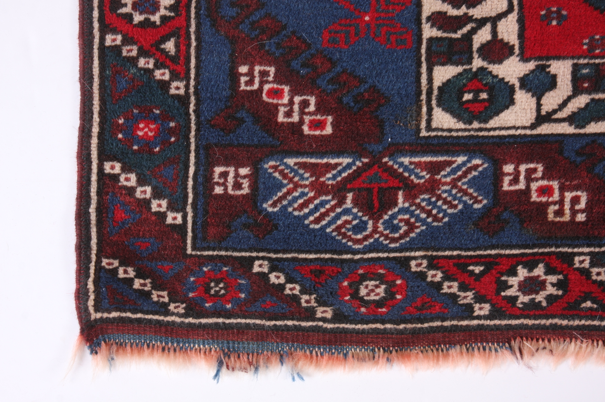 Rich Blue & Red Tribal Design Area Rug