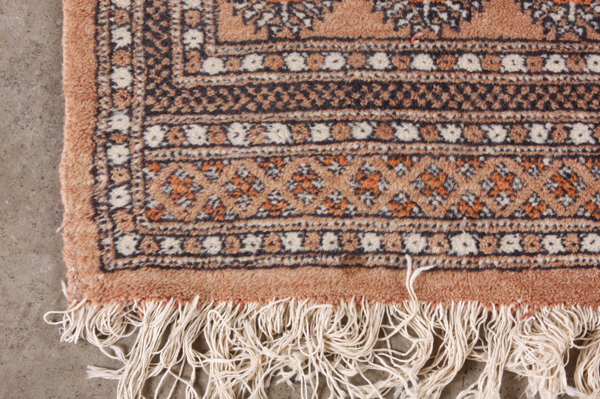 Large Bokhara Patterned Rust & Cream Area Rug