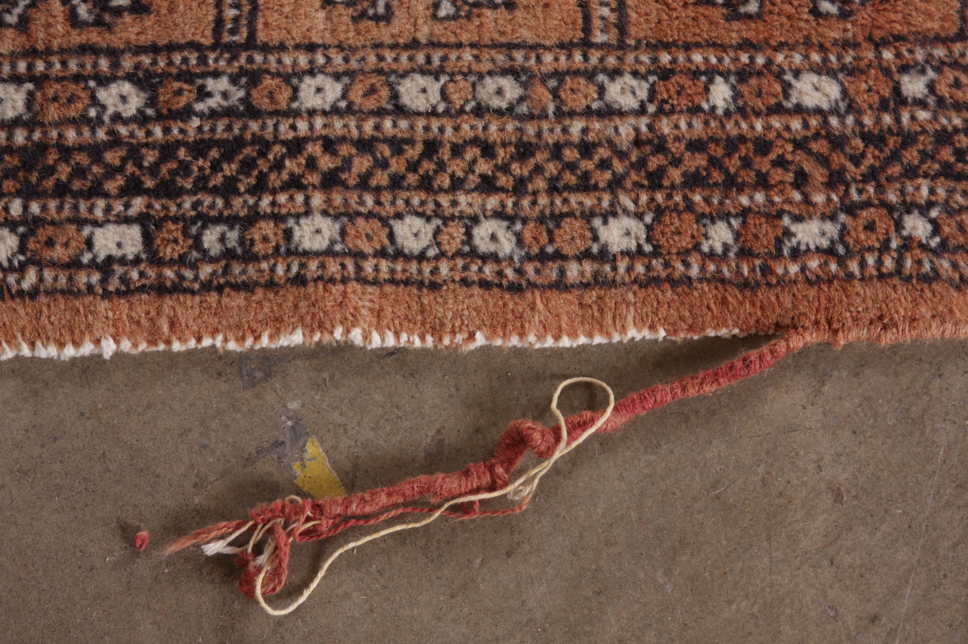 Large Bokhara Patterned Rust & Cream Area Rug