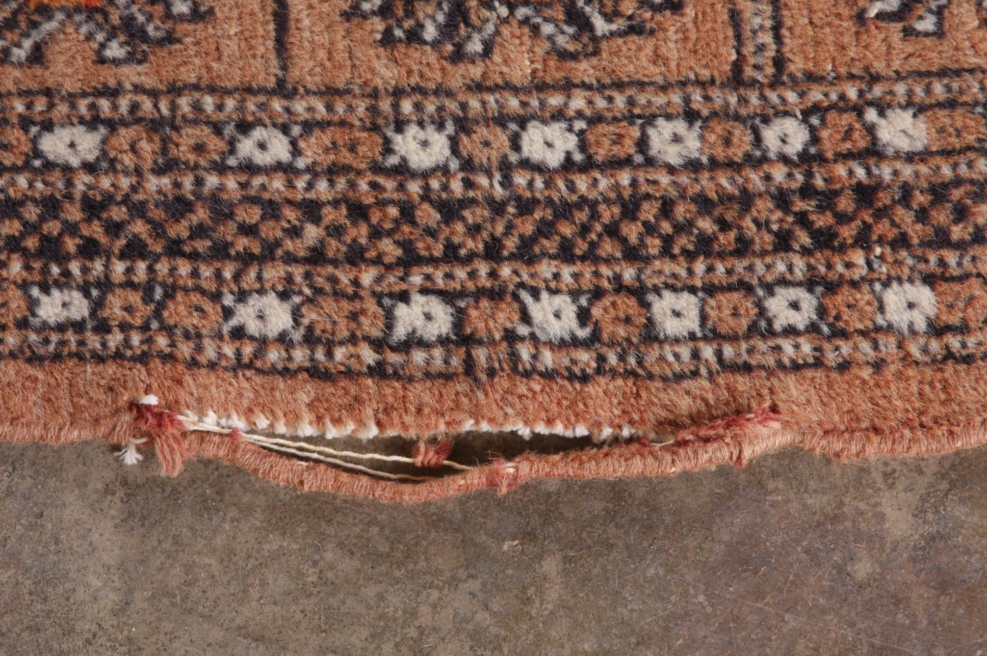 Large Bokhara Patterned Rust & Cream Area Rug