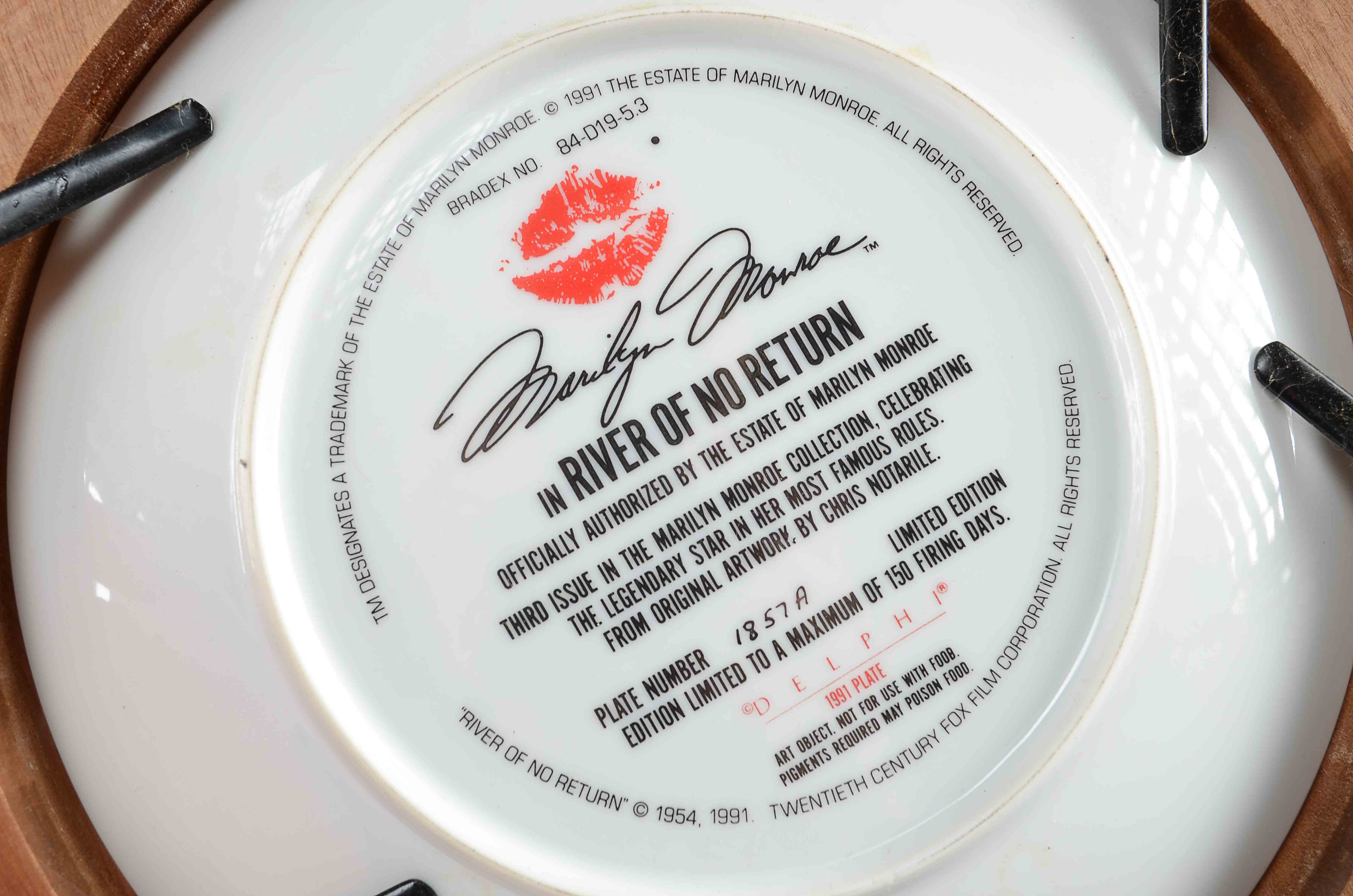 Marilyn Monroe Bradex Commemorative Plates 