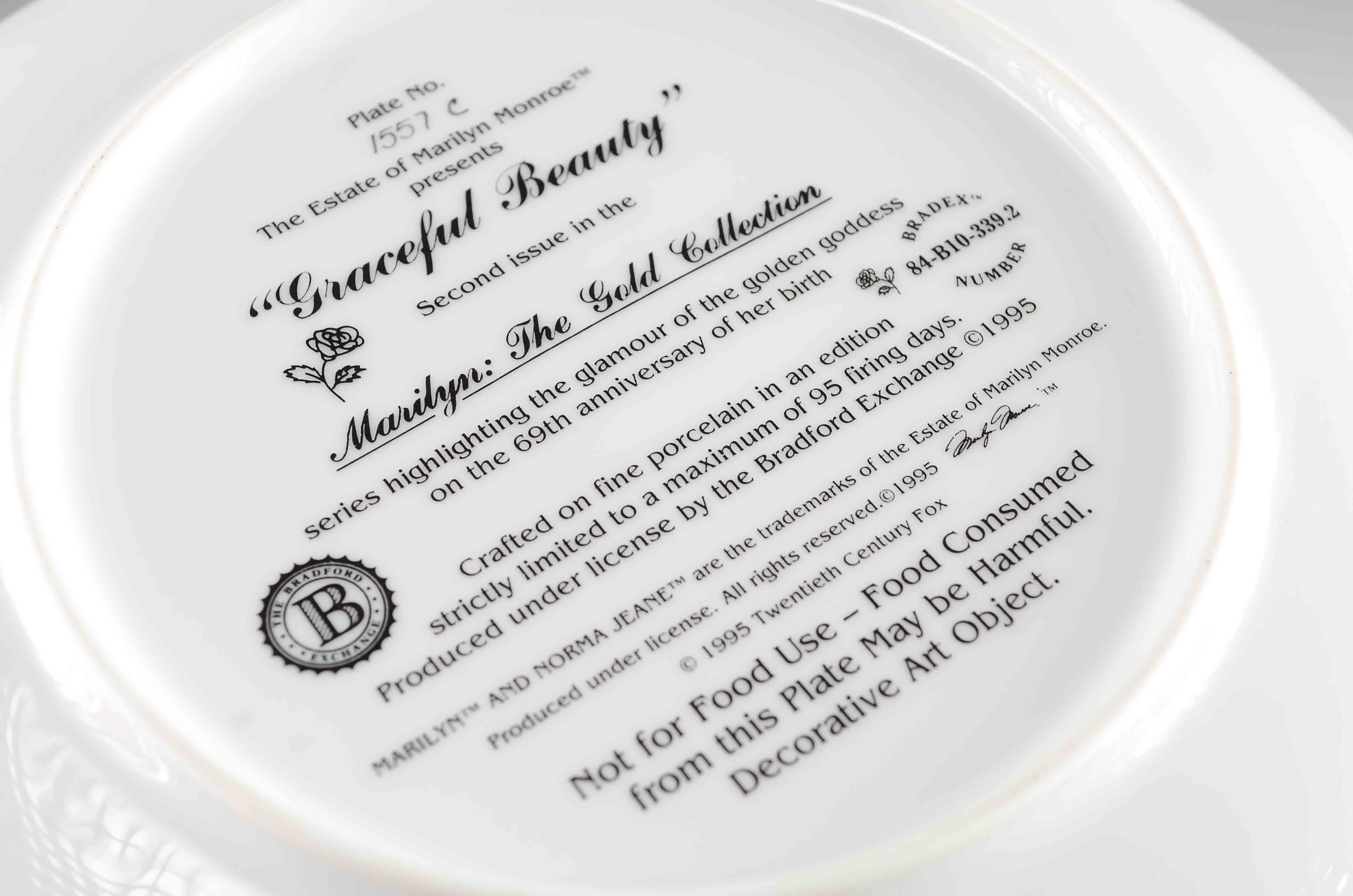 Marilyn Monroe Bradex Commemorative Plates 
