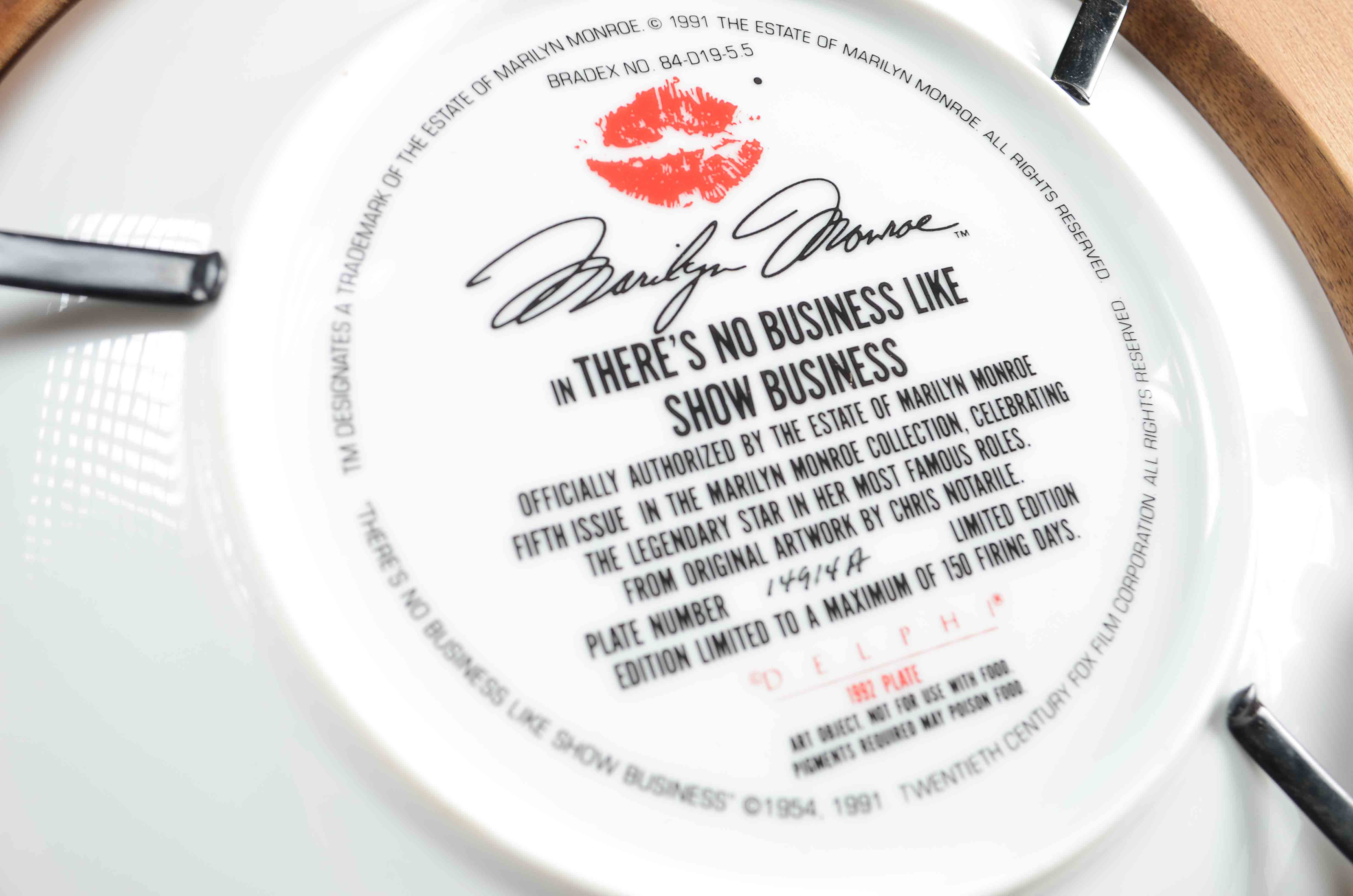 Marilyn Monroe Bradex Commemorative Plates 