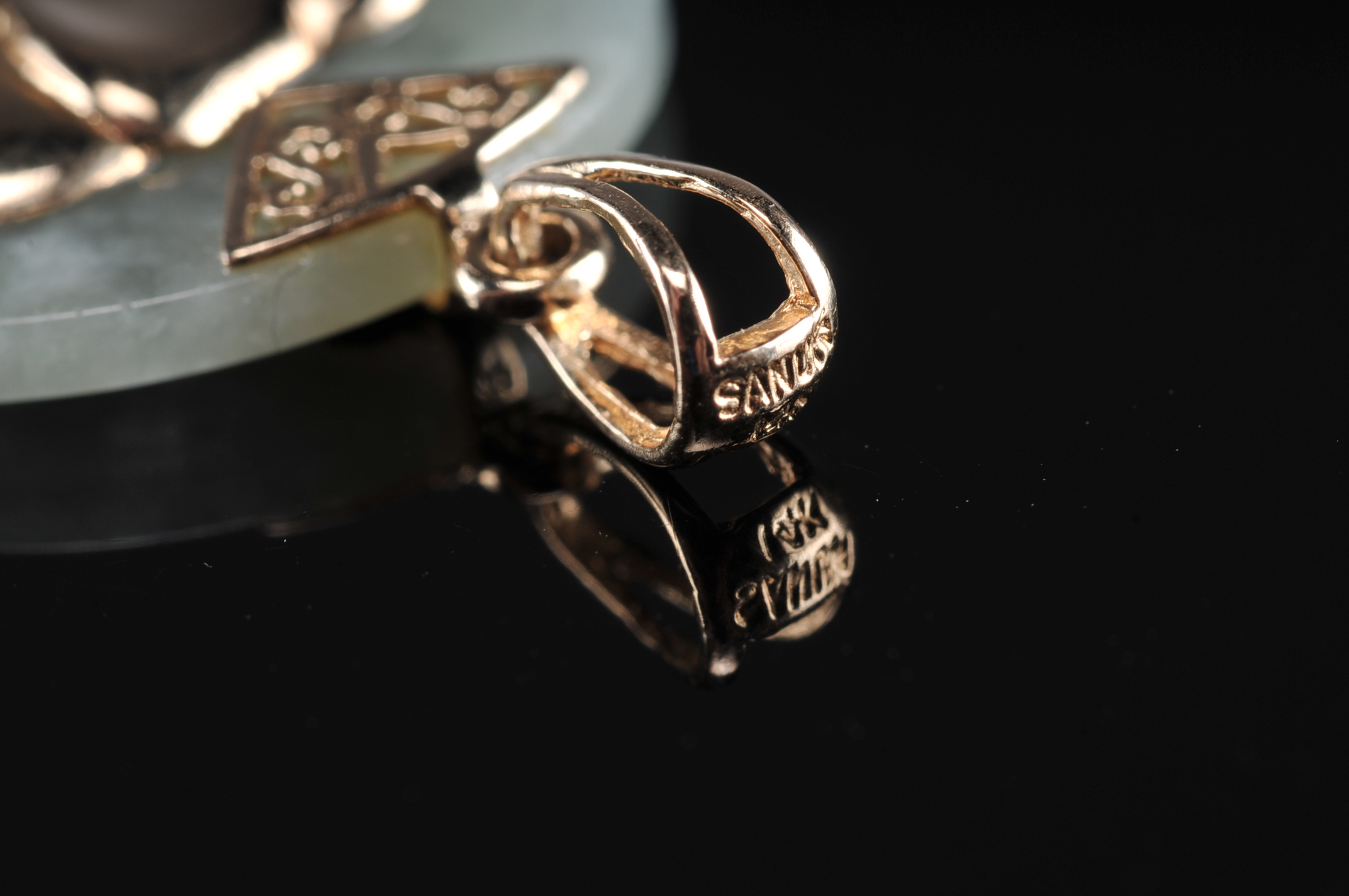 Jade & 14kt Lucky Elephant Pendant