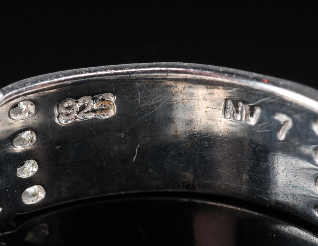 Set of 5 Sterling Silver Rings with Stones