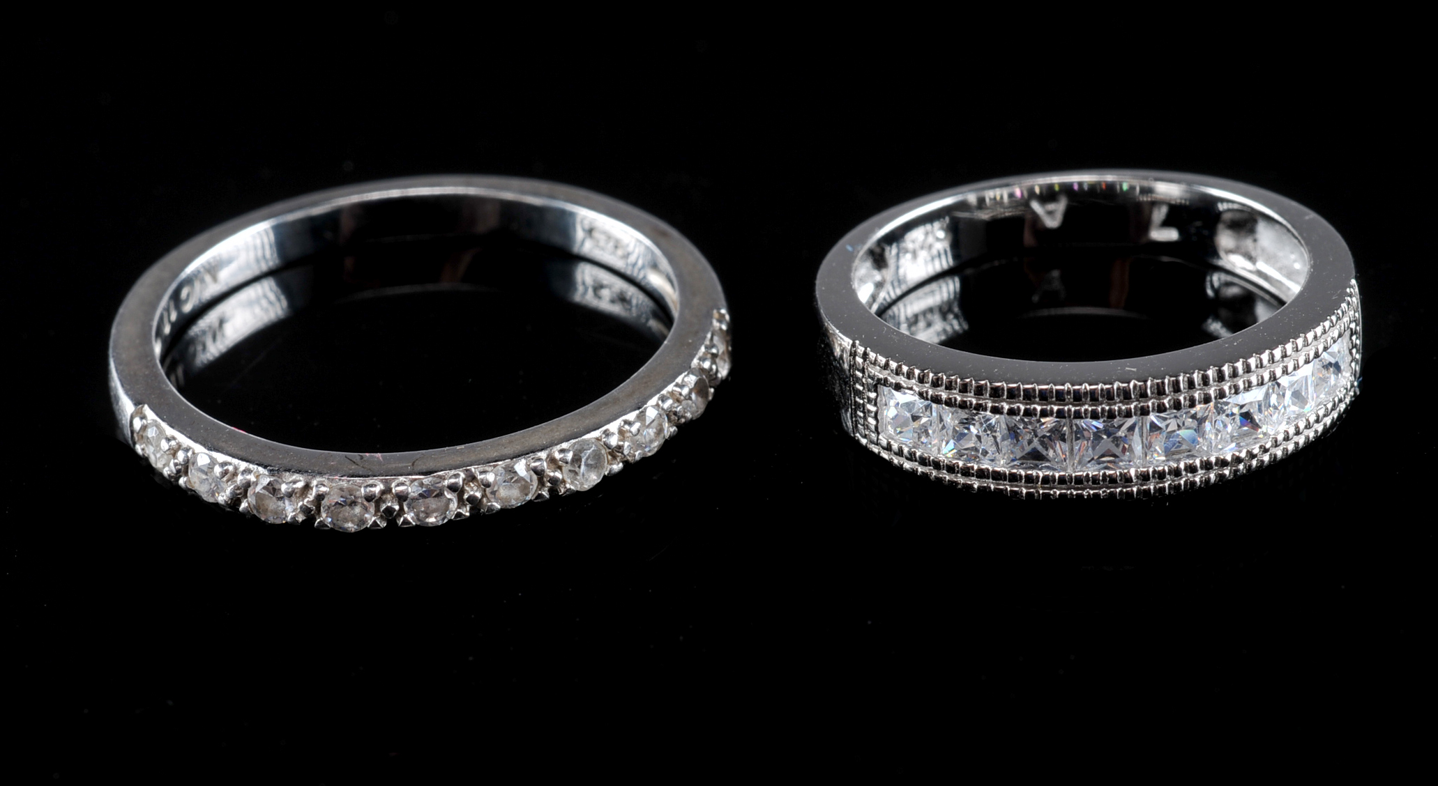 Set of 5 Sterling Silver Rings with Stones