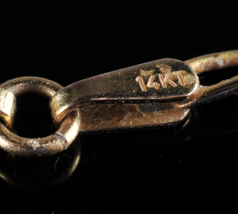 14kt fine Figaro Link Necklace