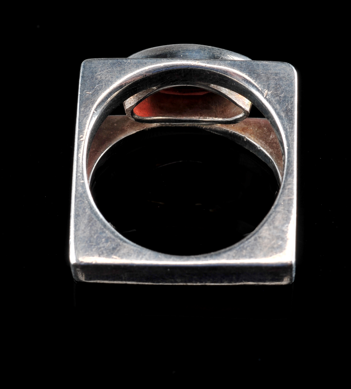 Contemporary Sterling Silver Garnet Ladies Ring